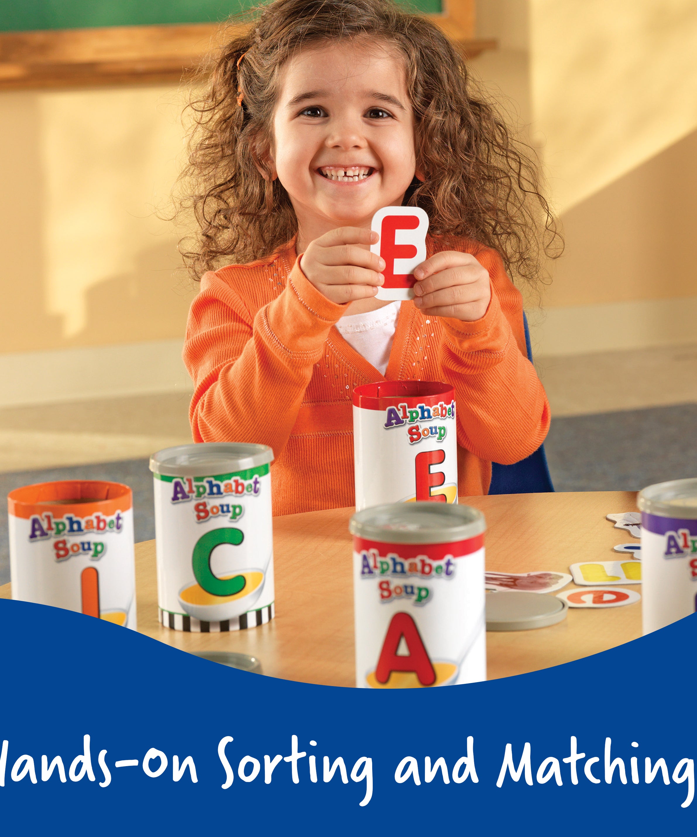 Learning Resources Alphabet Soup Sorters, Hands-On Alphabet & Literacy Learning Set, 208 Pieces, Ages 3+