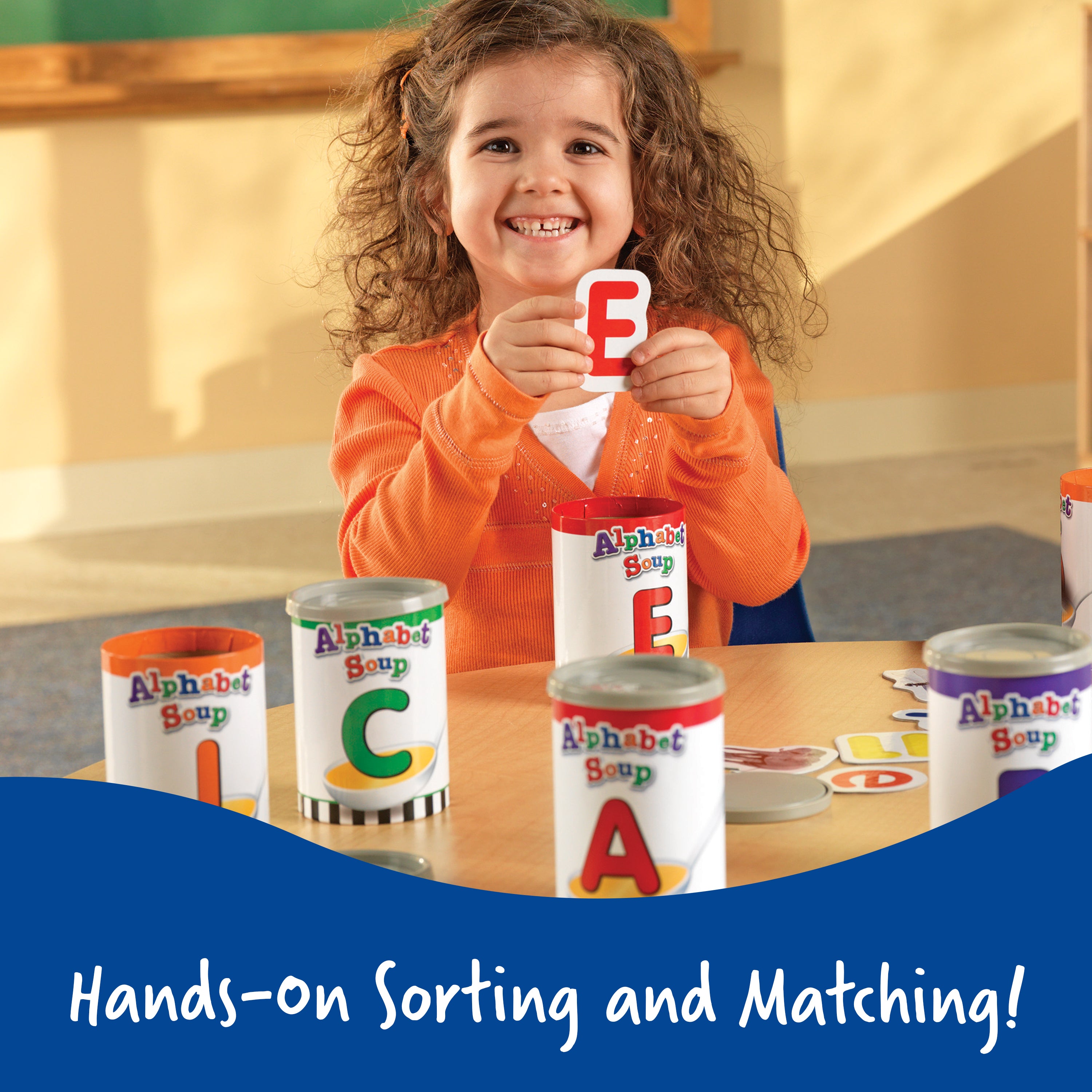 Learning Resources Alphabet Soup Sorters, Hands-On Alphabet & Literacy Learning Set, 208 Pieces, Ages 3+