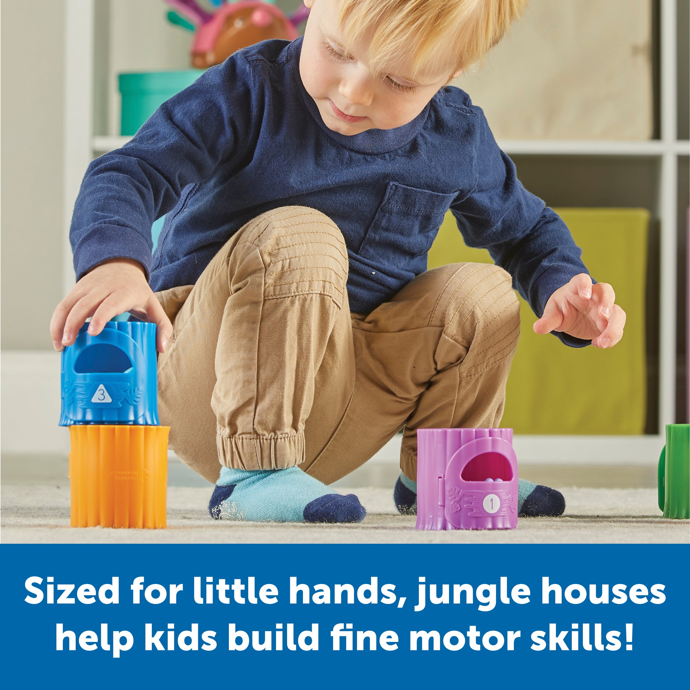 Learning Resources Peekaboo Learning Jungle Playset, Interactive Toddler Toy for Counting, Colours, and Fine Motor Skills