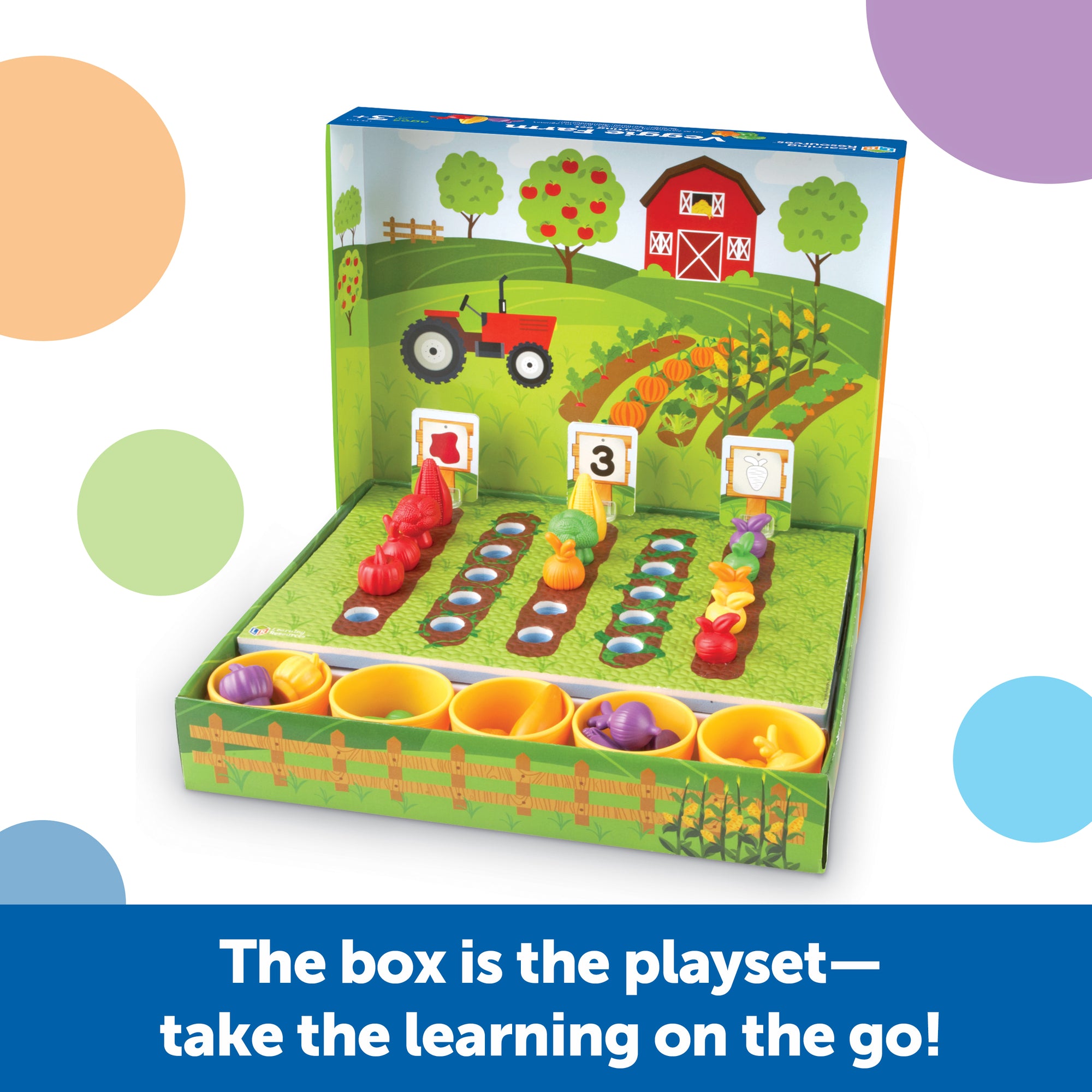 Learning Resources Veggie Farm Sorting Set, Hands-On Early Maths Activity for Counting, Sorting, and Colour Recognition, Ages 3+