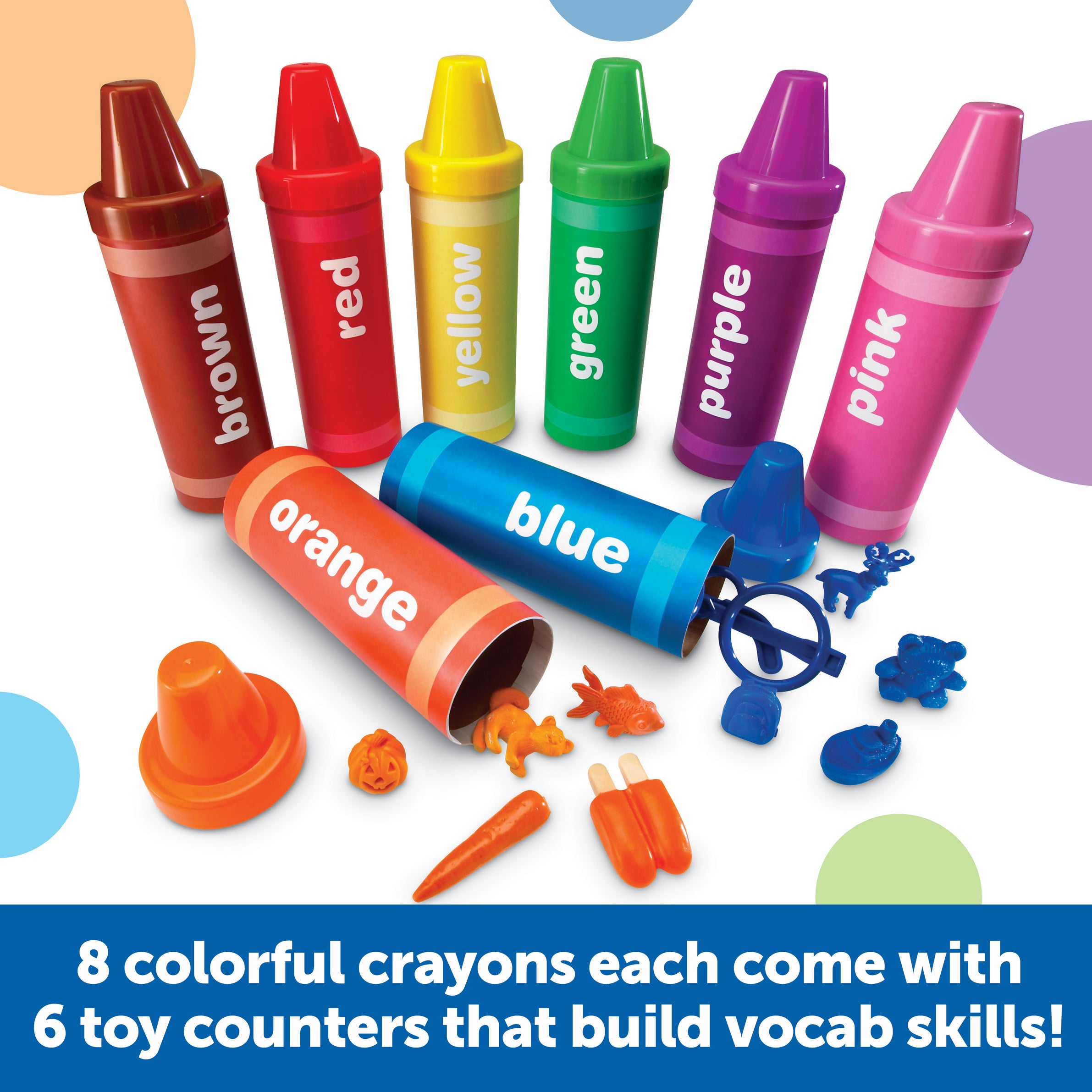 Learning Resources Rainbow Sorting Crayons, 48-Piece Colour Recognition and Sorting Toy, Fun Early Math Activities for Kids Aged 3+