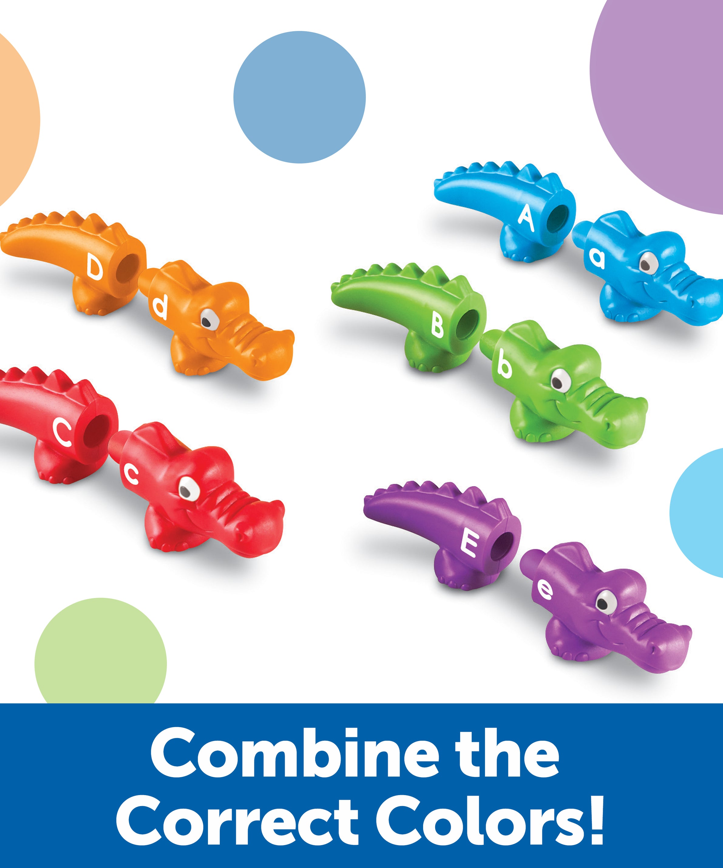 Learning Resources Snap-n-Learn Alphabet Gators, Uppercase and Lowercase Matching Toy, Fine Motor Skills and Letter Recognition, Ages 2+