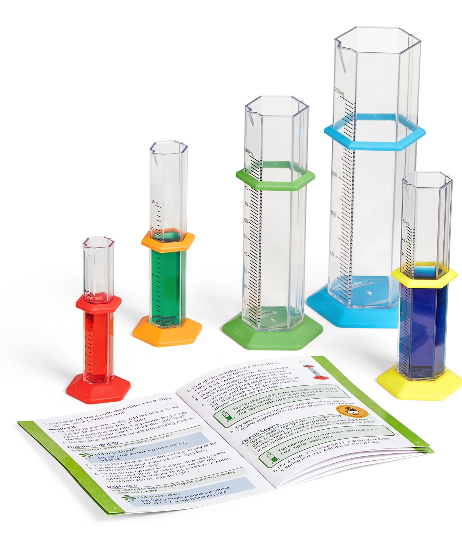 Learning Resources Starter Science Graduated Cylinder Set, 15-Piece Measuring Set for Kids, Hands-On STEM and Sensory Learning for Ages 3+