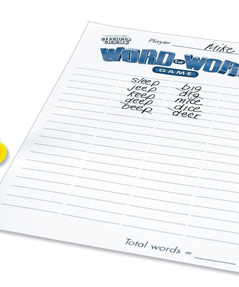 Learning Resources Word for Word Phonics Game, Fast-Paced Spelling Game for 2-4 Players, Includes Word Families, Letter Endings, and Blends