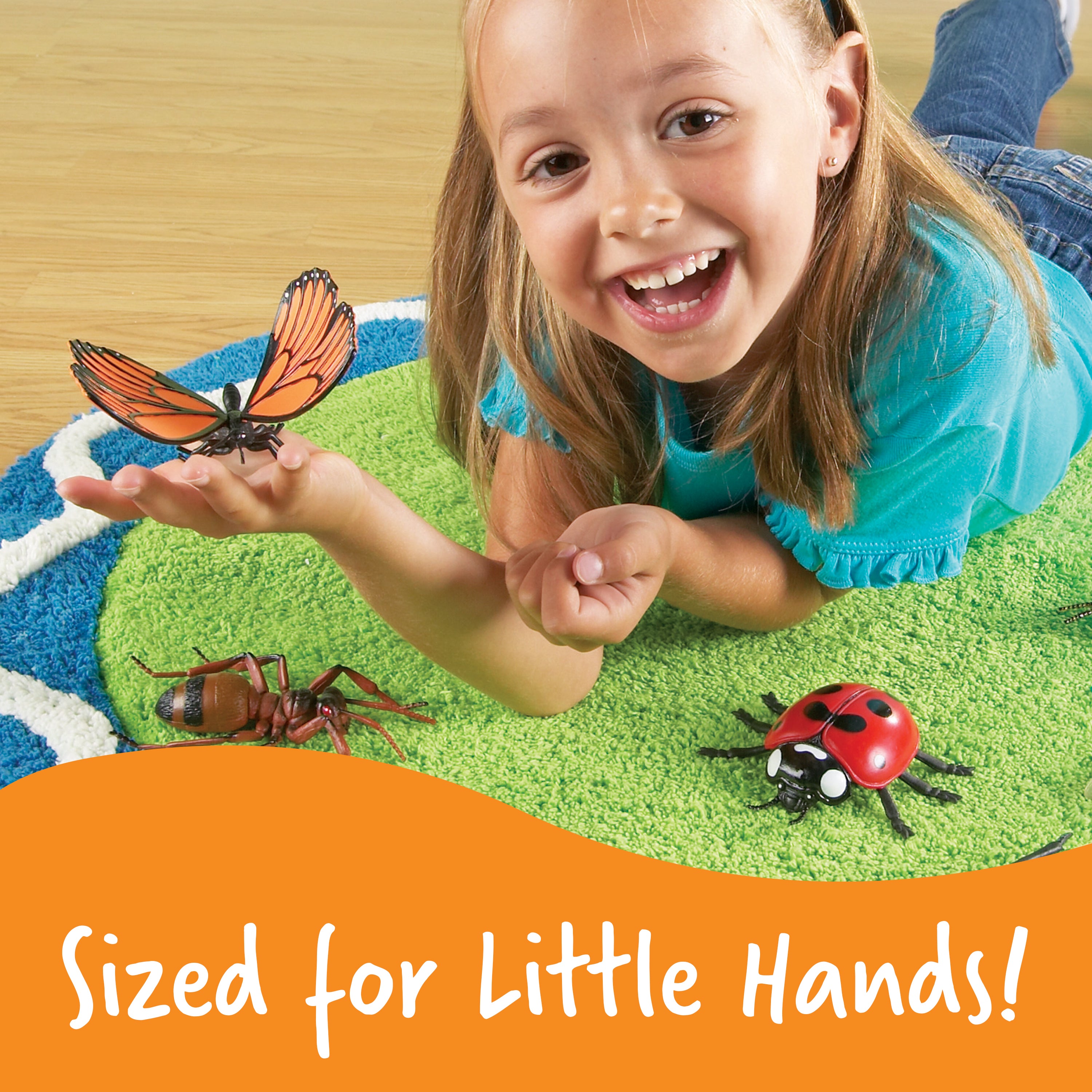 Learning Resources Jumbo Insects Toy Set, 7-Piece Realistic Bug Figures for Kids Imaginative Play and Early Learning