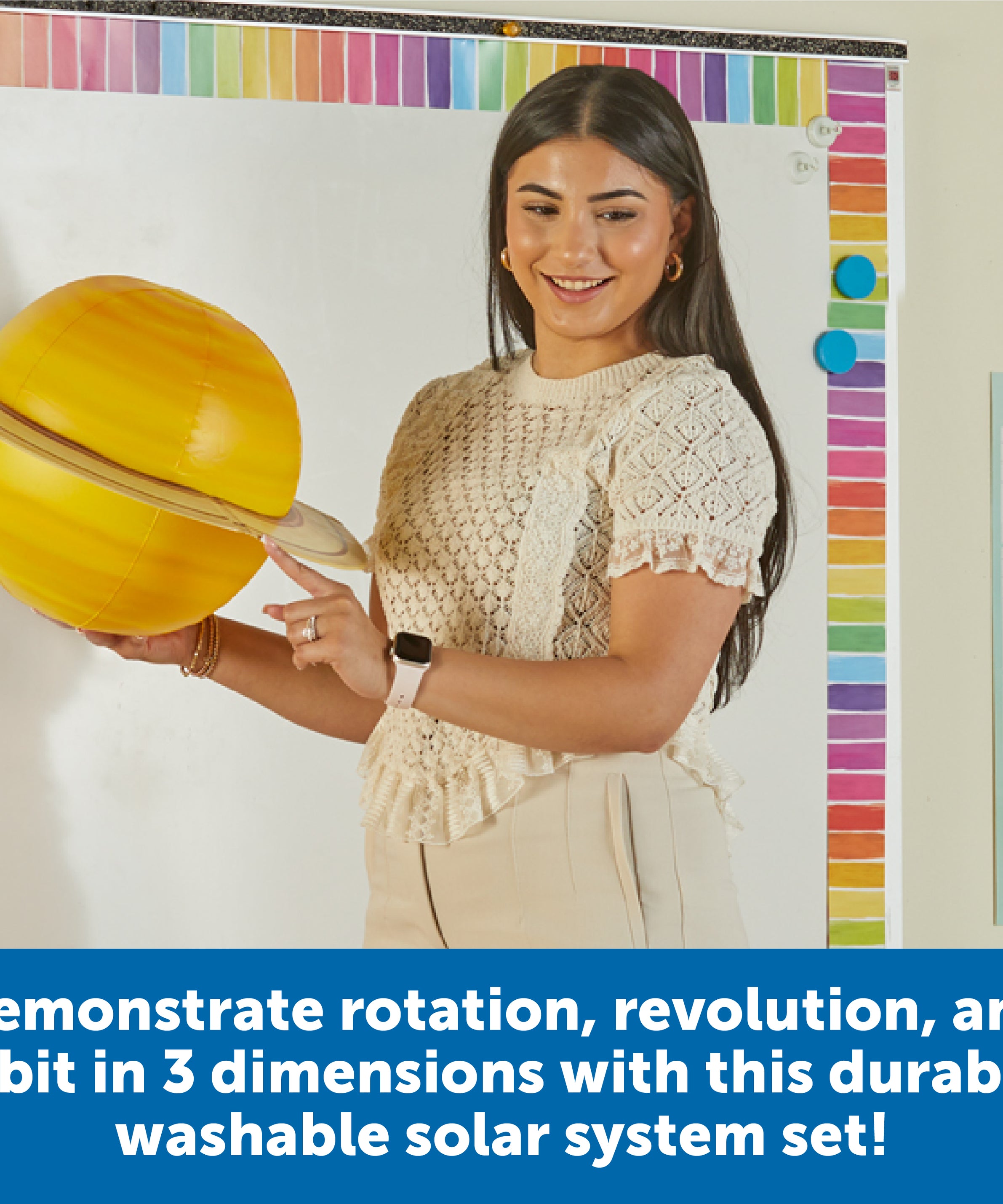 Learning Resources Giant Inflatable Solar System Set, Interactive 3D Planet Model with Sun, Planets, Moon & Activity Guide, Includes Repair Kit, Pump & Hooks for Hanging, For Kids Ages 5+