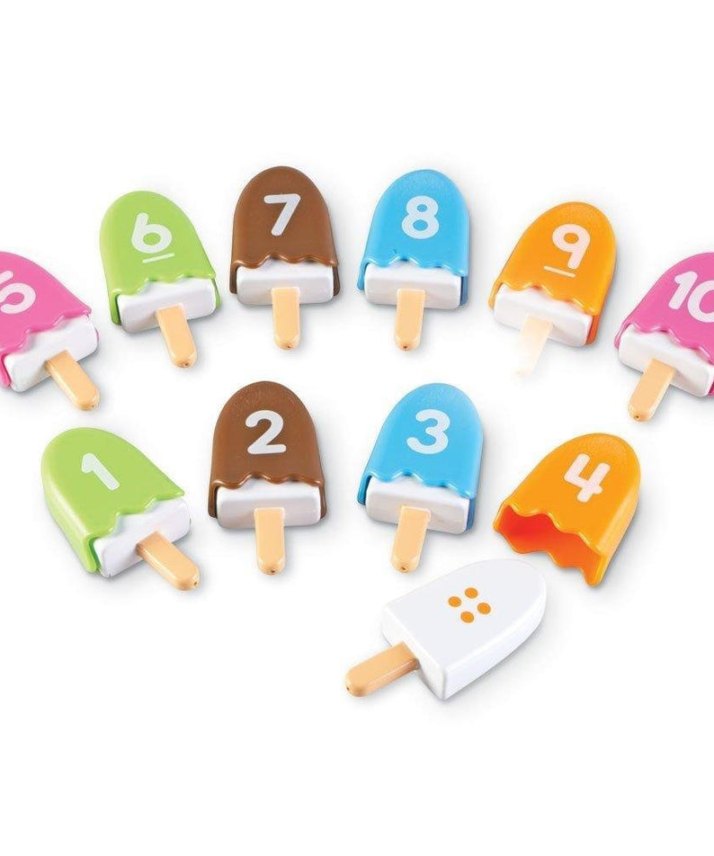 Learning Resources Smart Snacks Number Pops, Counting and Colour Recognition Toy Set for Toddlers Ages 2 and Up, Includes 10 Ice Cream Pops