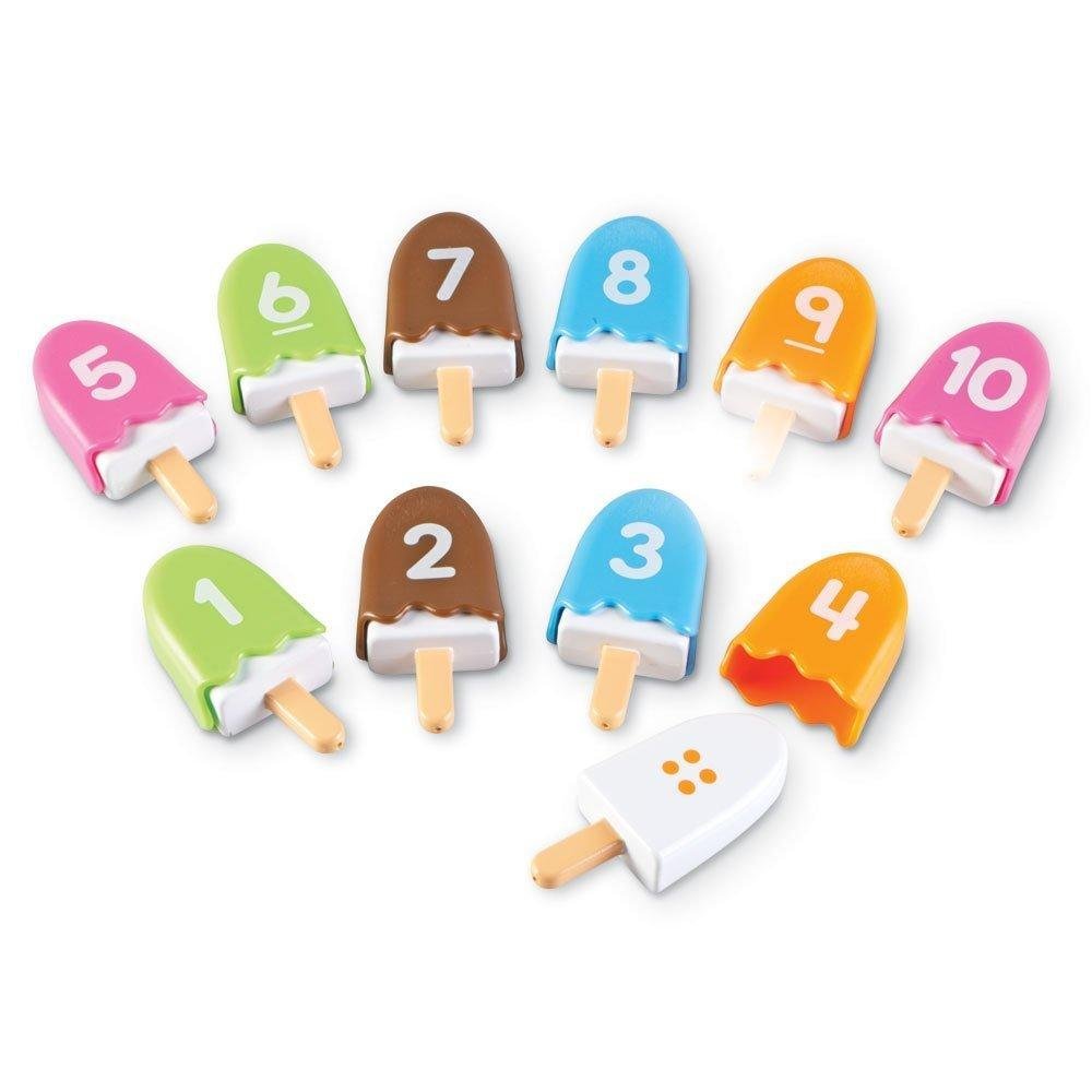 Learning Resources Smart Snacks Number Pops, Counting and Colour Recognition Toy Set for Toddlers Ages 2 and Up, Includes 10 Ice Cream Pops
