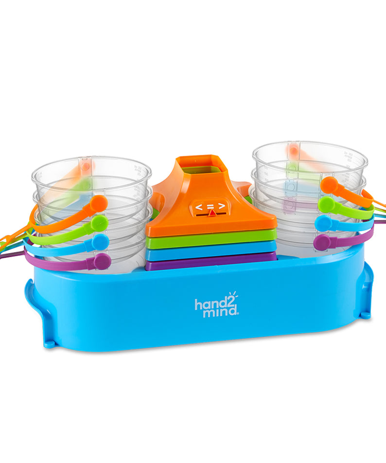 Learning Resources hand2mind Colorful Nestable Pan Balance, Clear Double Pan Balance Scale for Measuring Solids and Liquids, Easy Assembly, Space-Saving Design, Set of 4, Ages 3+