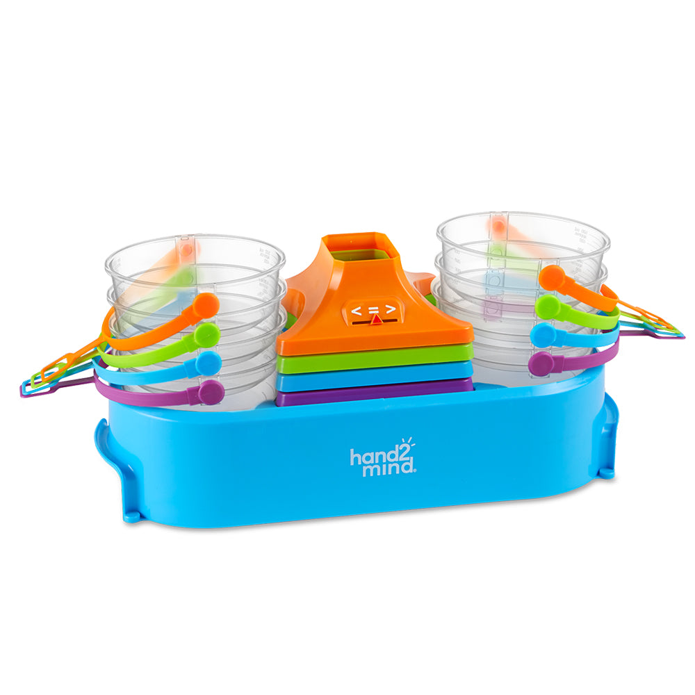 Learning Resources hand2mind Colorful Nestable Pan Balance, Clear Double Pan Balance Scale for Measuring Solids and Liquids, Easy Assembly, Space-Saving Design, Set of 4, Ages 3+