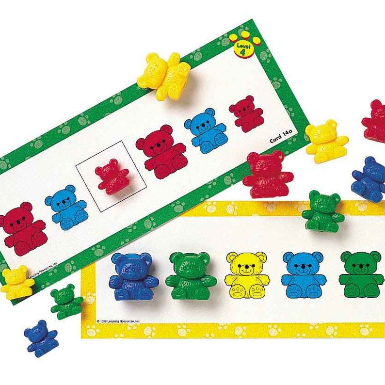 Learning Resources Three Bear Family Double-Sided Pattern Cards, Set of 16, Hands-On Maths Activities for Counting, Sorting & Patterning, Ideal for Classroom & Home Learning, Ages 3+
