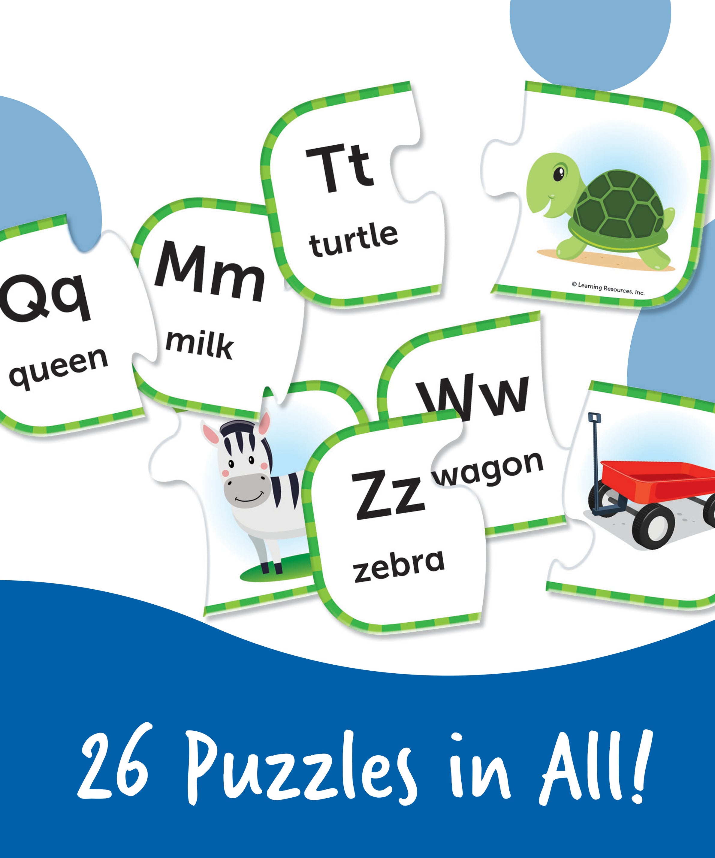 Learning Resources ABC Puzzle Cards, Set of 26 Self-Correcting Letter Matching Puzzles, Teaches Alphabet and Early Language Skills, Ages 3+