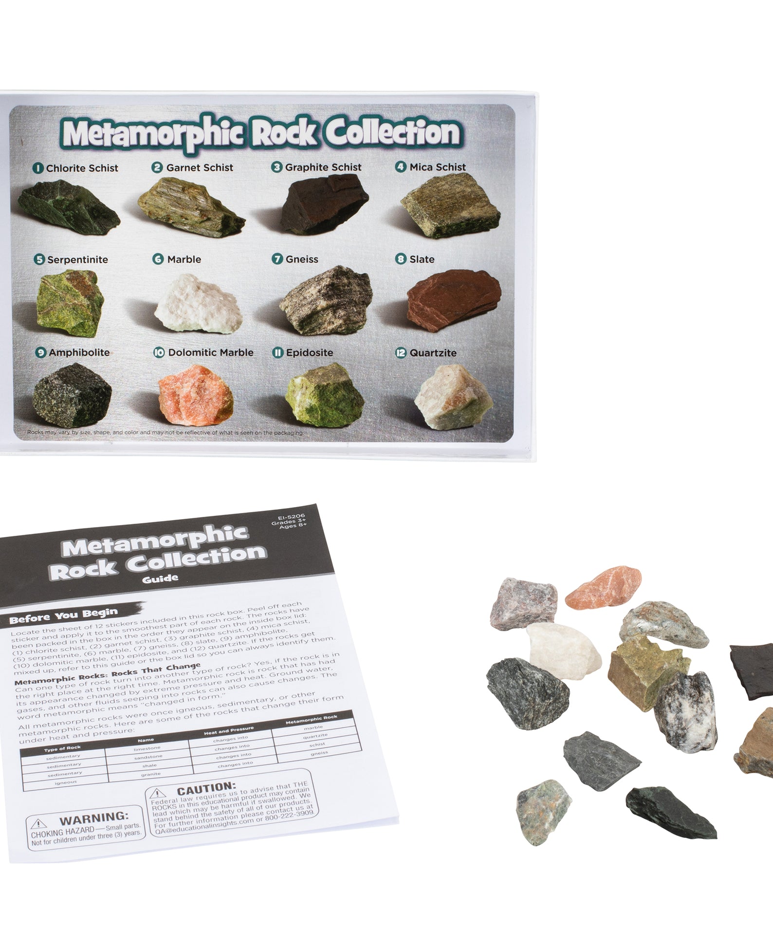 Learning Resources Complete Rock, Mineral & Fossil Collection, 57 Hand-Picked Specimens with Identification Chart & Activity Guide, Educational Geology Set for Kids Ages 8+
