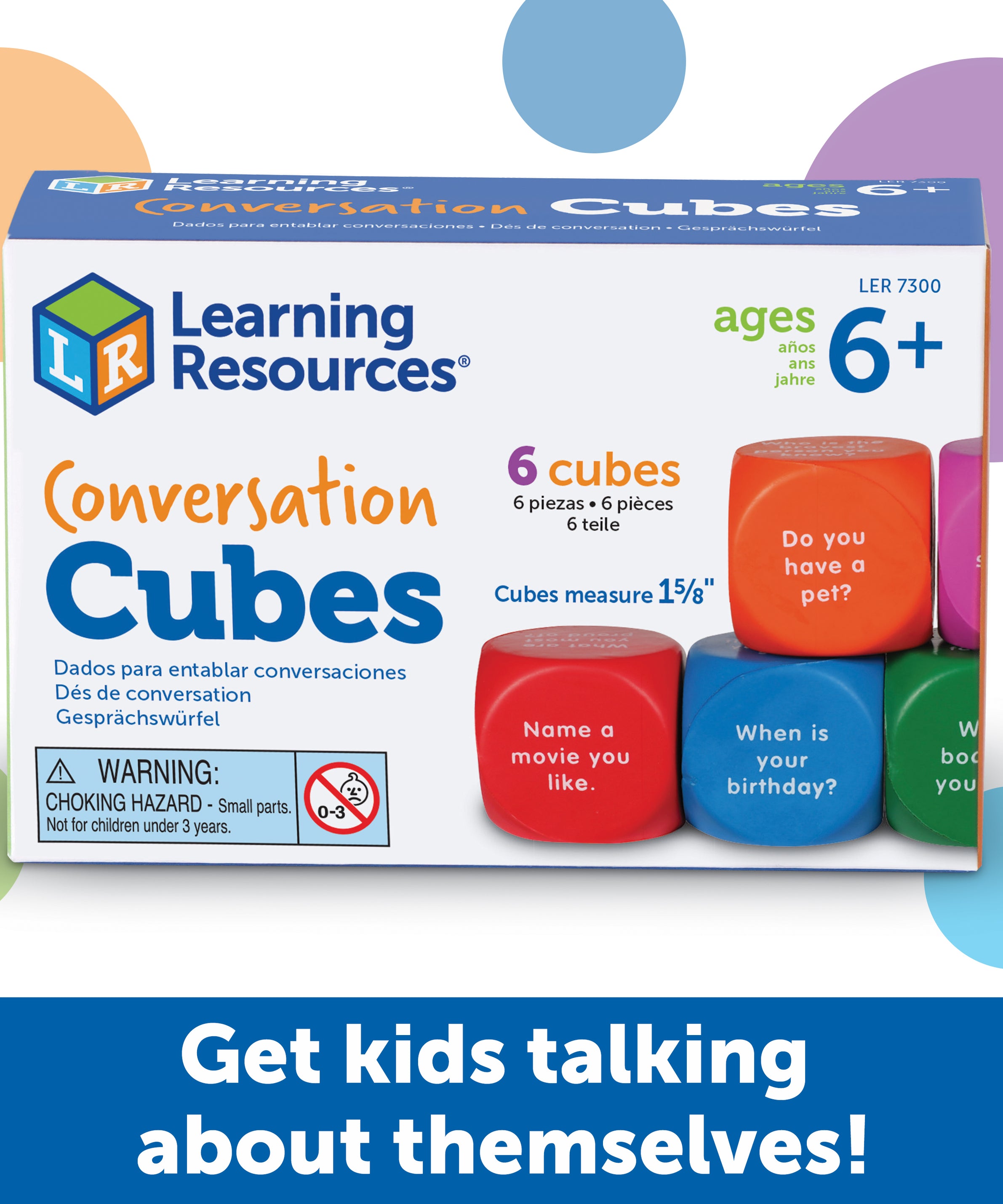 Learning Resources Conversation Cubes, Fun & Engaging Speaking and Listening Activity, Set of 6, Learning Resources