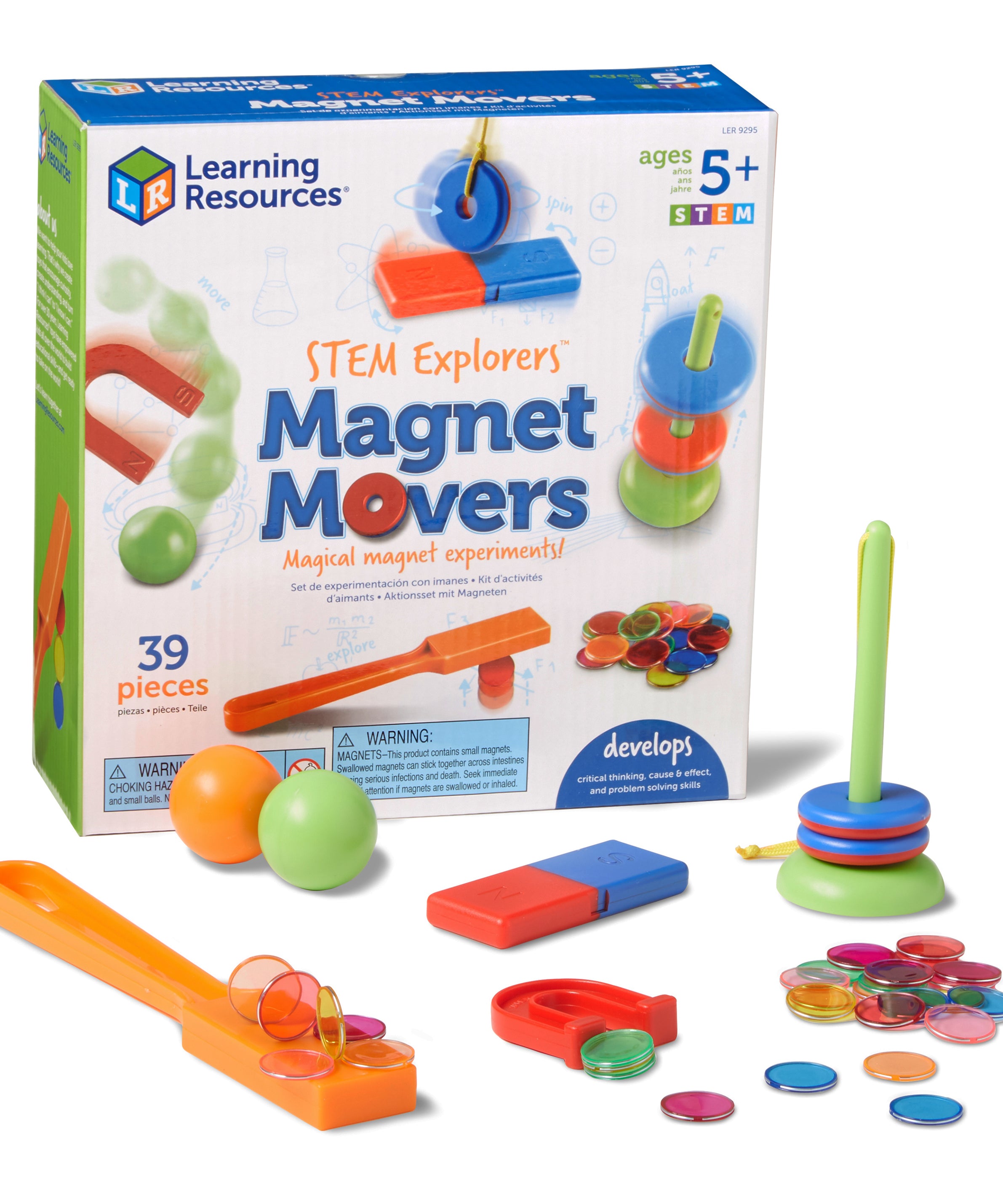 Learning Resources STEM Explorers Magnet Movers, Hands-On Magnetism Experiment Set for Kids, Ages 5+