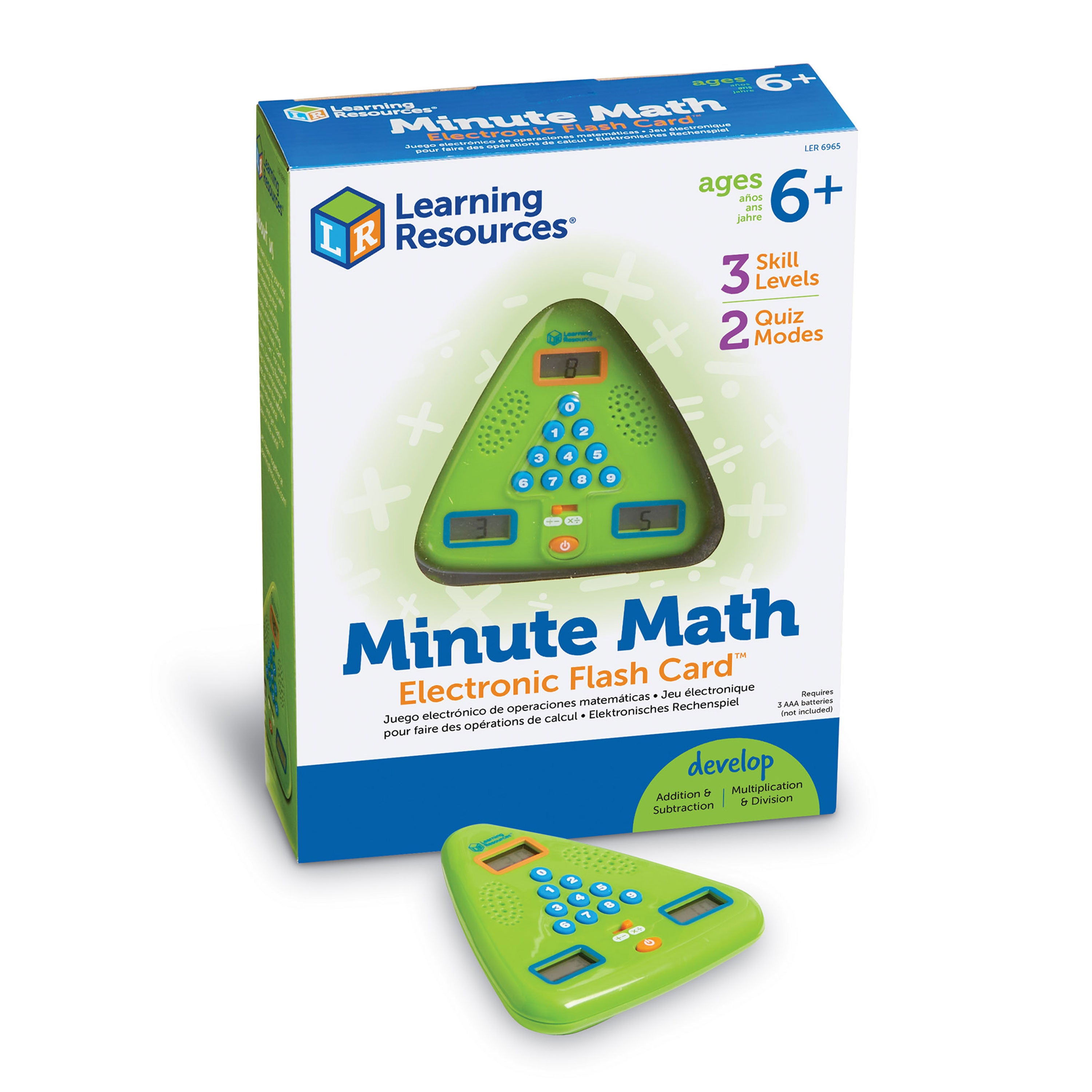Learning Resources Handheld Minute Math Electronic Flash Card, Interactive Math Game for Kids, Ages 6+