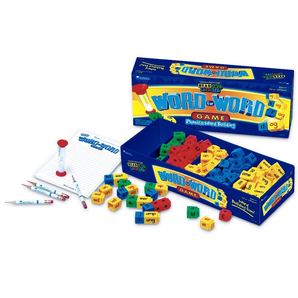 Learning Resources Word for Word Phonics Game, Fast-Paced Spelling Game for 2-4 Players, Includes Word Families, Letter Endings, and Blends