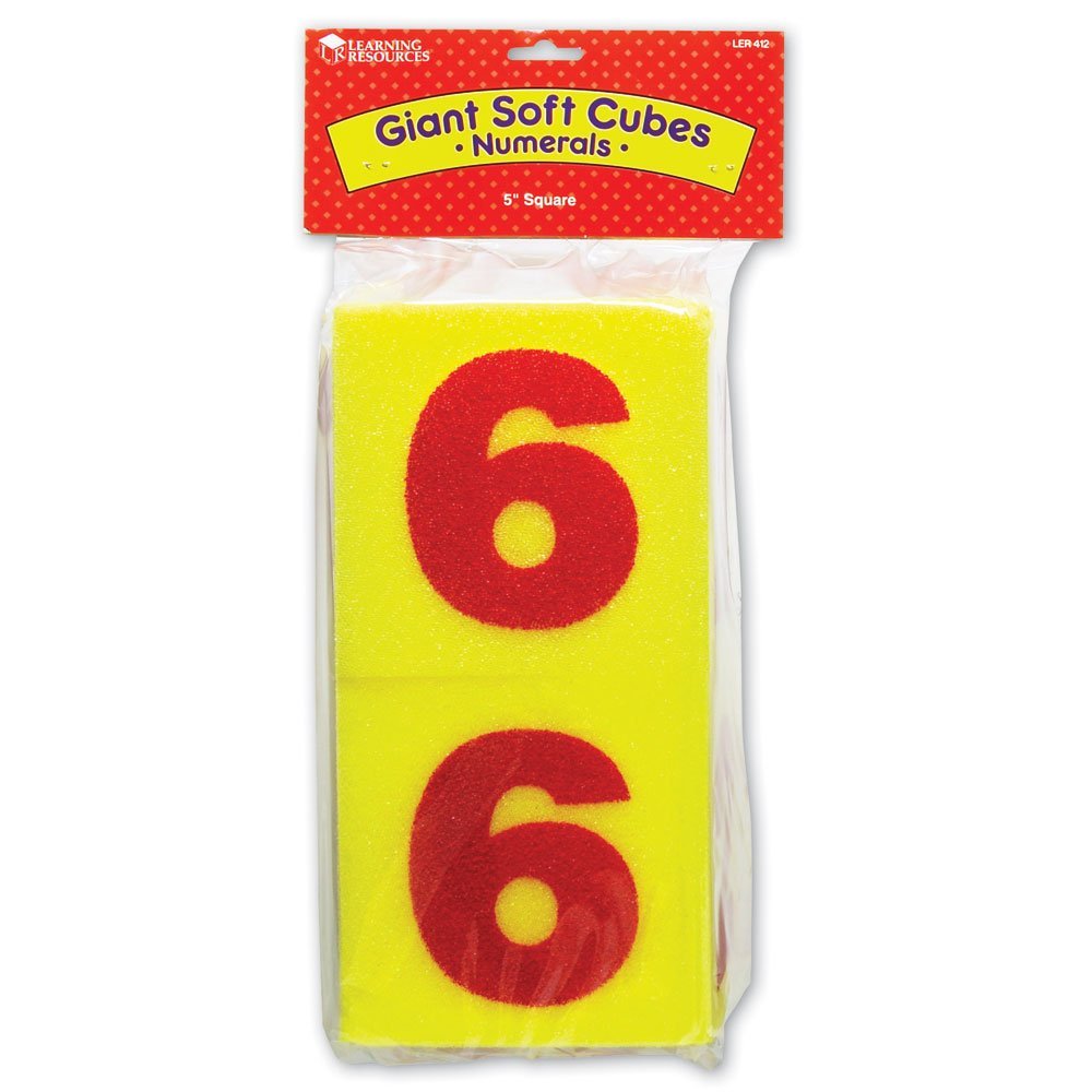 Learning Resources Giant Soft Numeral Cubes, Set of 2, Child-Friendly Foam Dice for Early Math Games, Ideal for Kids Aged 3+