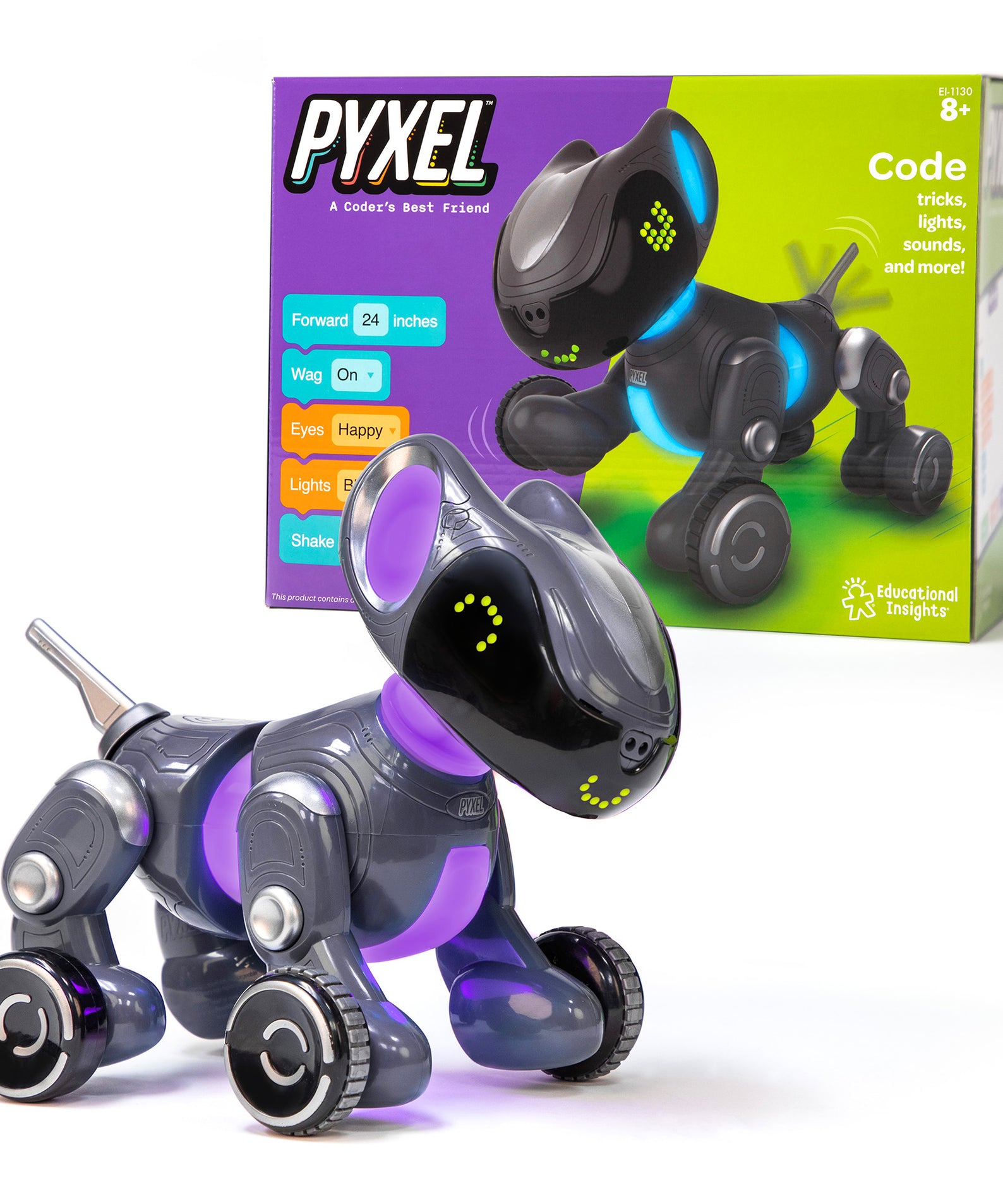 Learning Resources PYXEL: A Coders Best Friend, Interactive Coding Pet Robot with Blockly & Python, Ages 8+