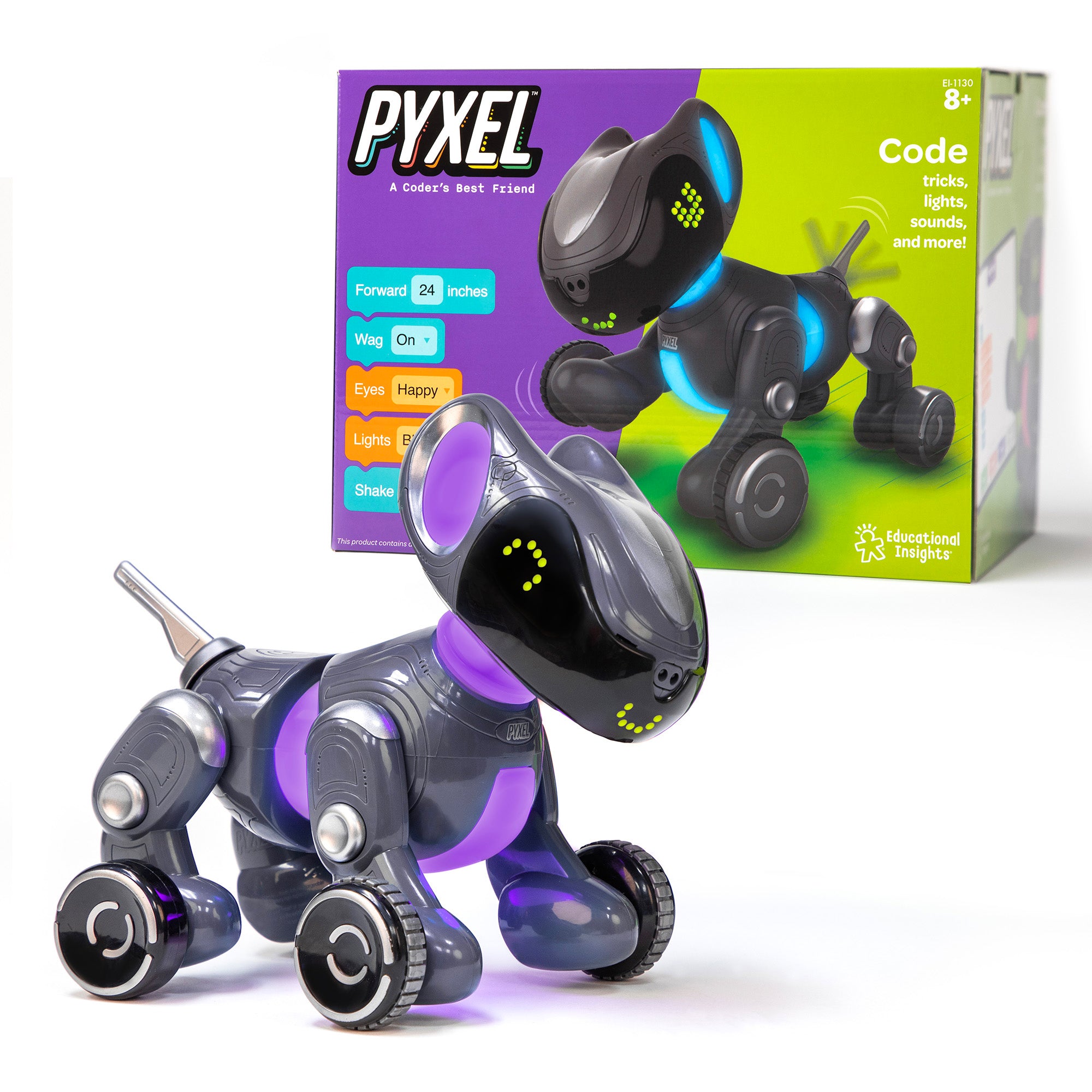 Learning Resources PYXEL: A Coders Best Friend, Interactive Coding Pet Robot with Blockly & Python, Ages 8+