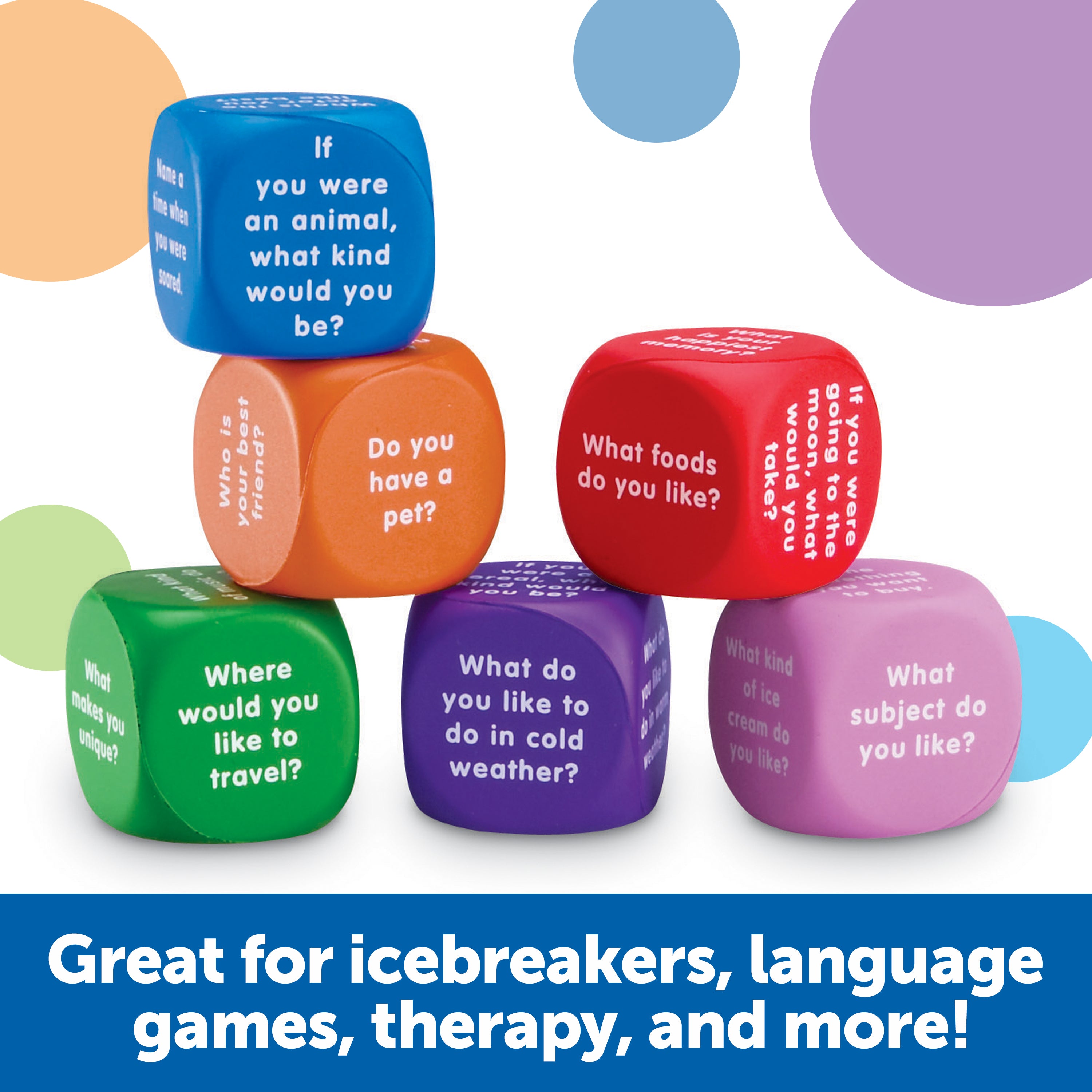 Learning Resources Conversation Cubes, Fun & Engaging Speaking and Listening Activity, Set of 6, Learning Resources
