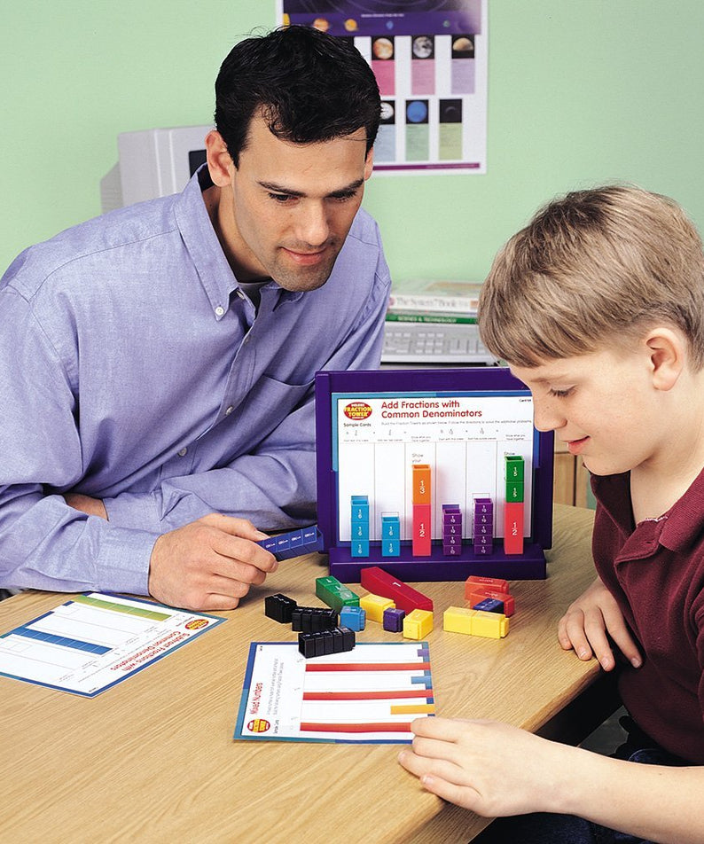 Learning Resources Deluxe Fraction Tower Activity Set, Colour-Coded Snap Cubes & Activity Cards, Hands-On Maths for Ages 6+