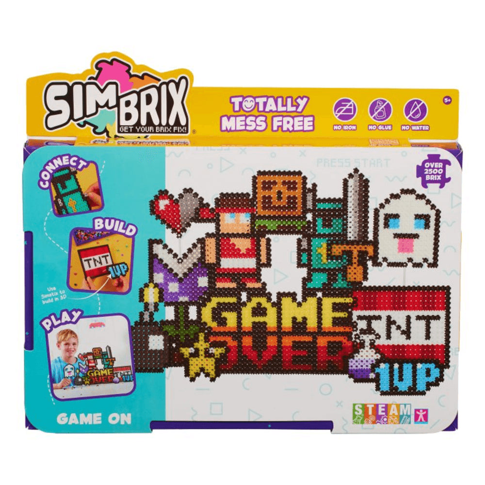 Character Options Simbrix Connect & Wow Game On Pack with 2500+ brix, 2D & 3D Pixel Arts and Crafts Construction Toy, Creative & Imaginative STEAM Building Toy for Boys & Girls Ages 5+