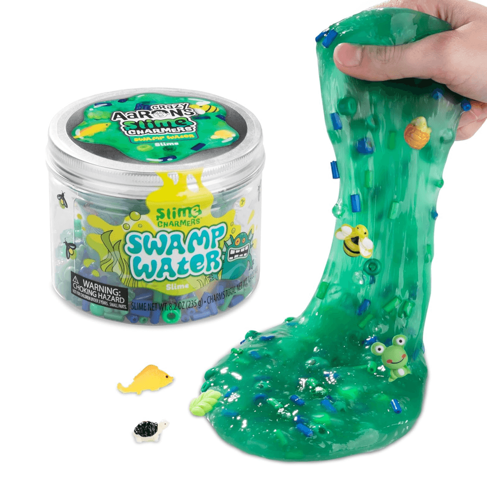 Crazy Aaron’s Slime Charmers - Swamp Water, Raspberry Scented Slime with Charms, Non-Toxic, Super Stretchy & Squishy Fidget Toy Suitable for Boys and Girls Aged 3Y+
