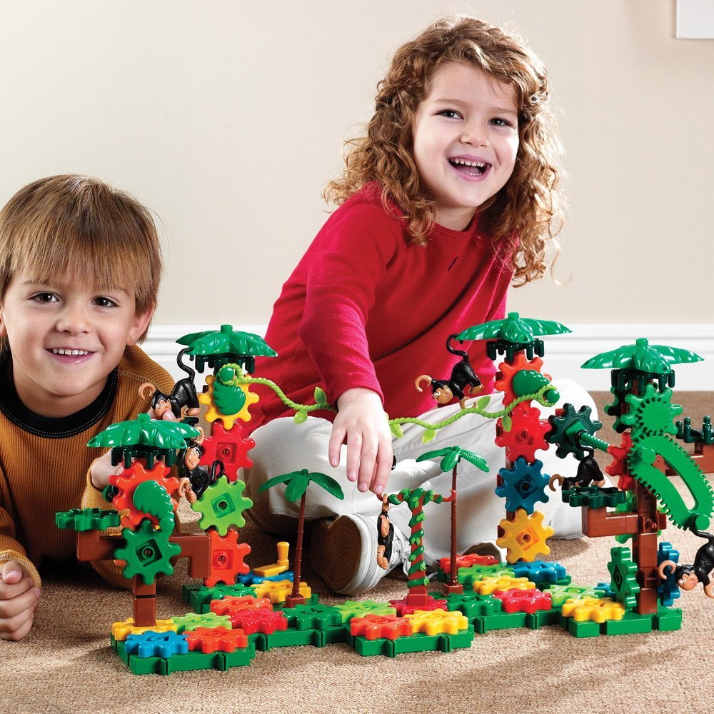 Learning Resources Gears! Gears! Gears! Movin Monkeys Building Set, Jungle-Themed Creative Play