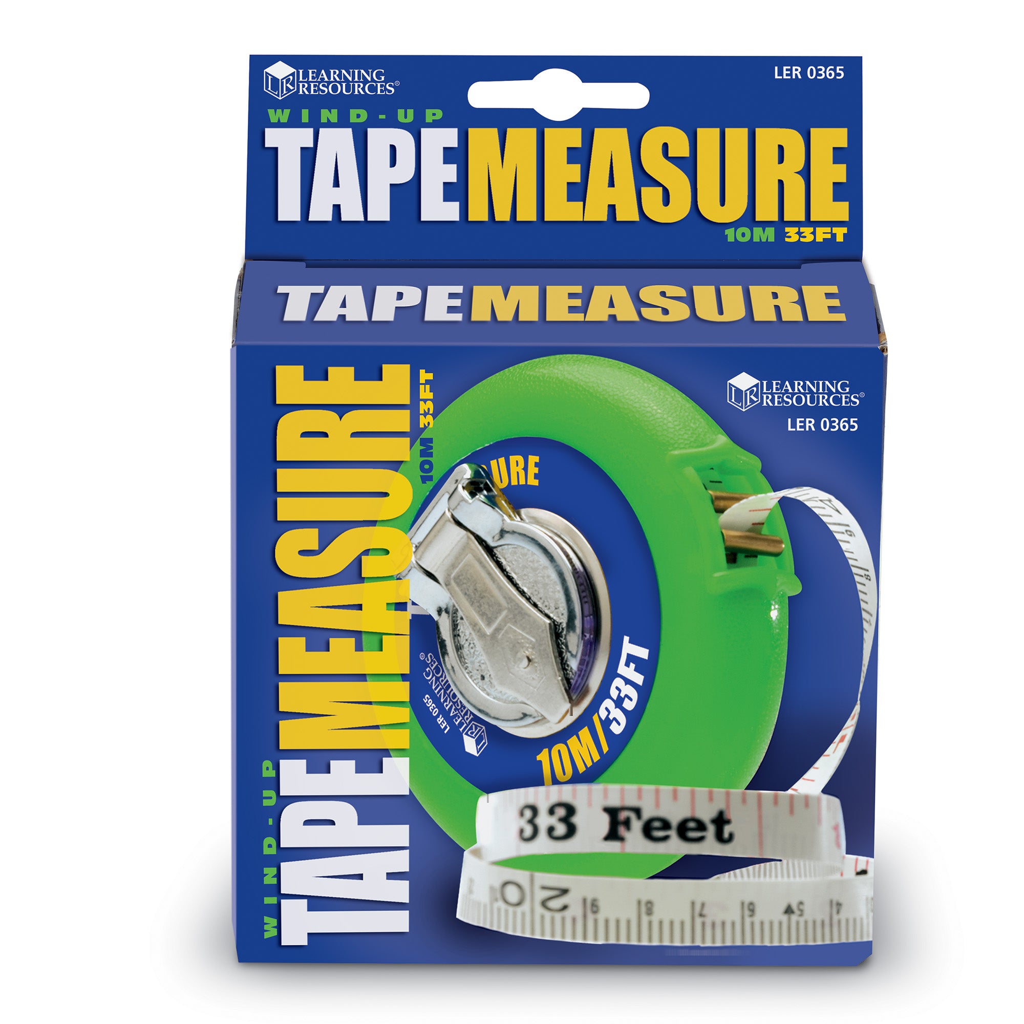 Learning Resources Tape Measure, 10m/33ft, Double-Sided Wind-Up Measuring Tape with Metric & Imperial Units, Ages 6+