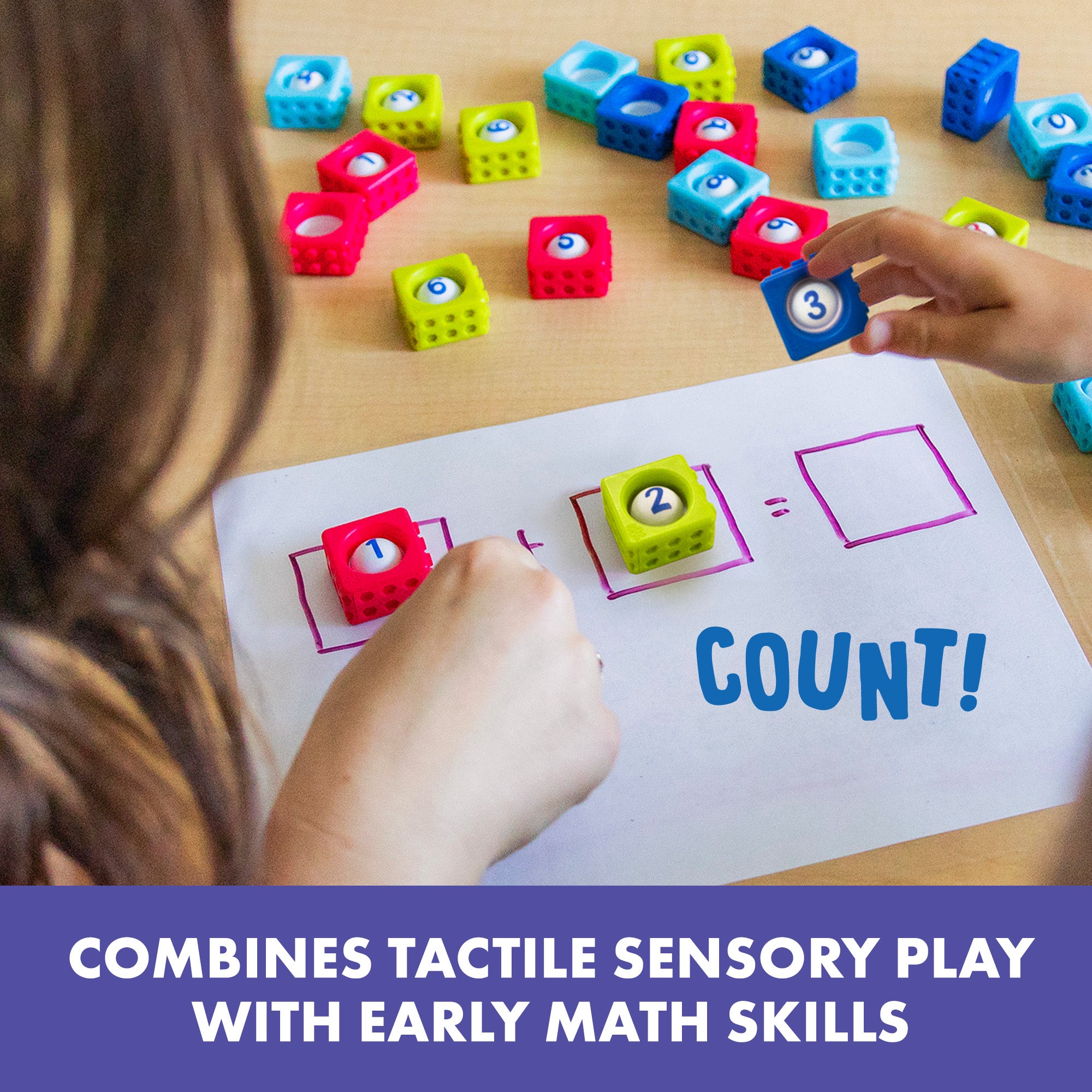 Learning Resources Number BubbleBrix, Sensory Math Toy with 42 Popper Bricks for Number Recognition and Counting, Fidget Learning for Preschoolers, Ages 3+