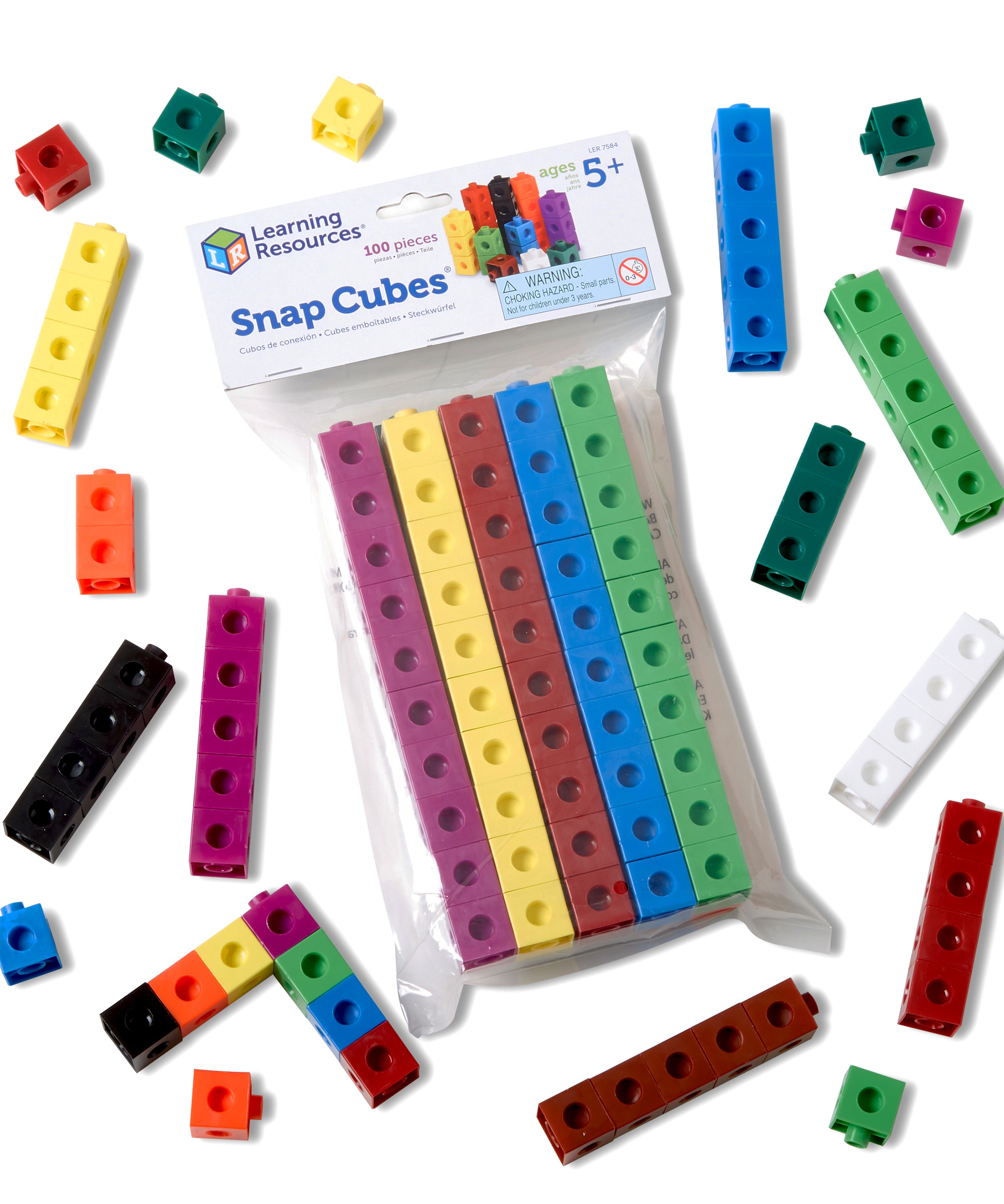 Learning Resources Snap Cubes, Set of 100, Ages 5+, Hands-On Math Learning & Counting