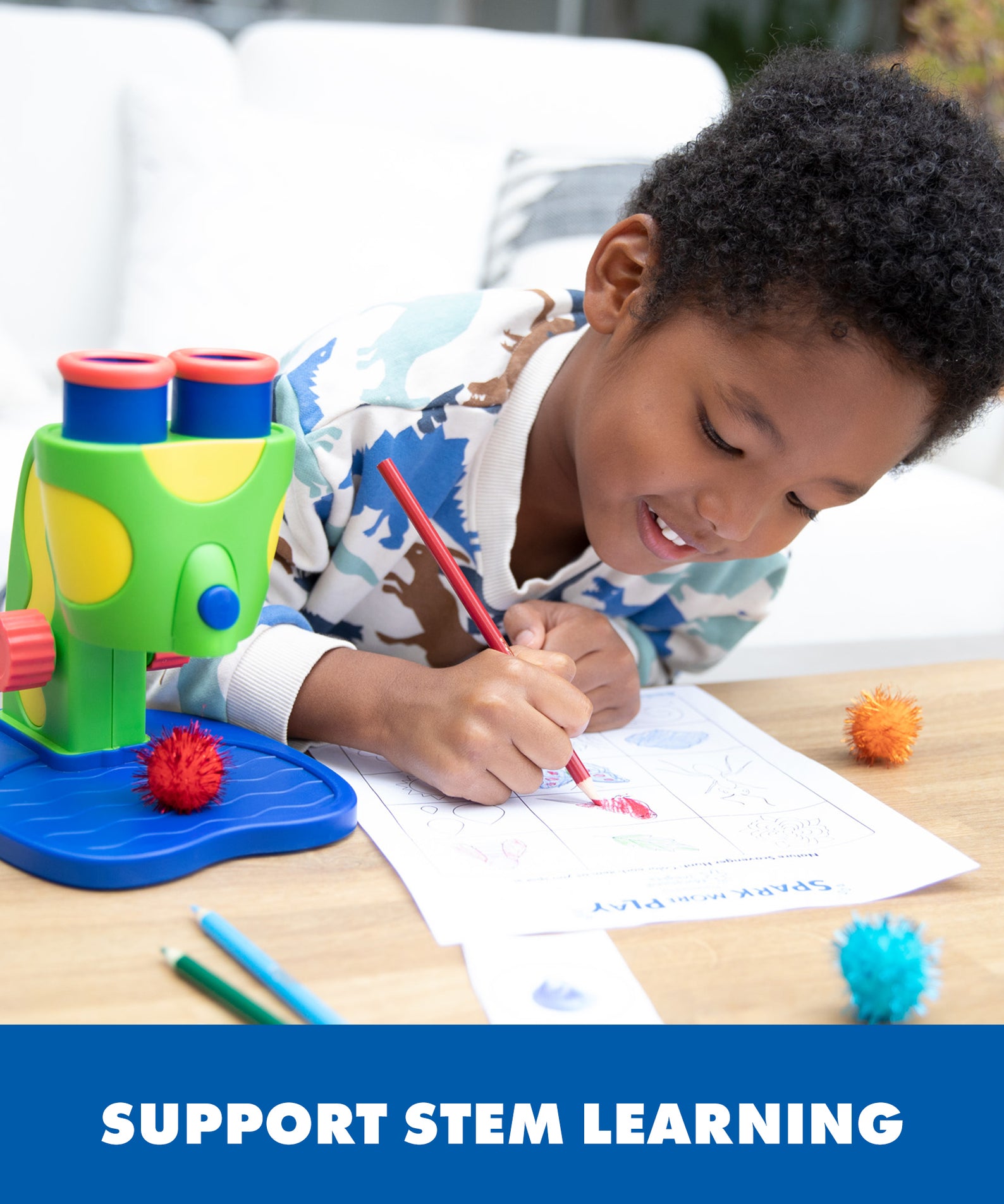 Learning Resources GeoSafari Jr. My First Microscope, Kids' Beginner Science Tool with LED Light & Easy Focus, Preschool STEM Learning, Ages 3+