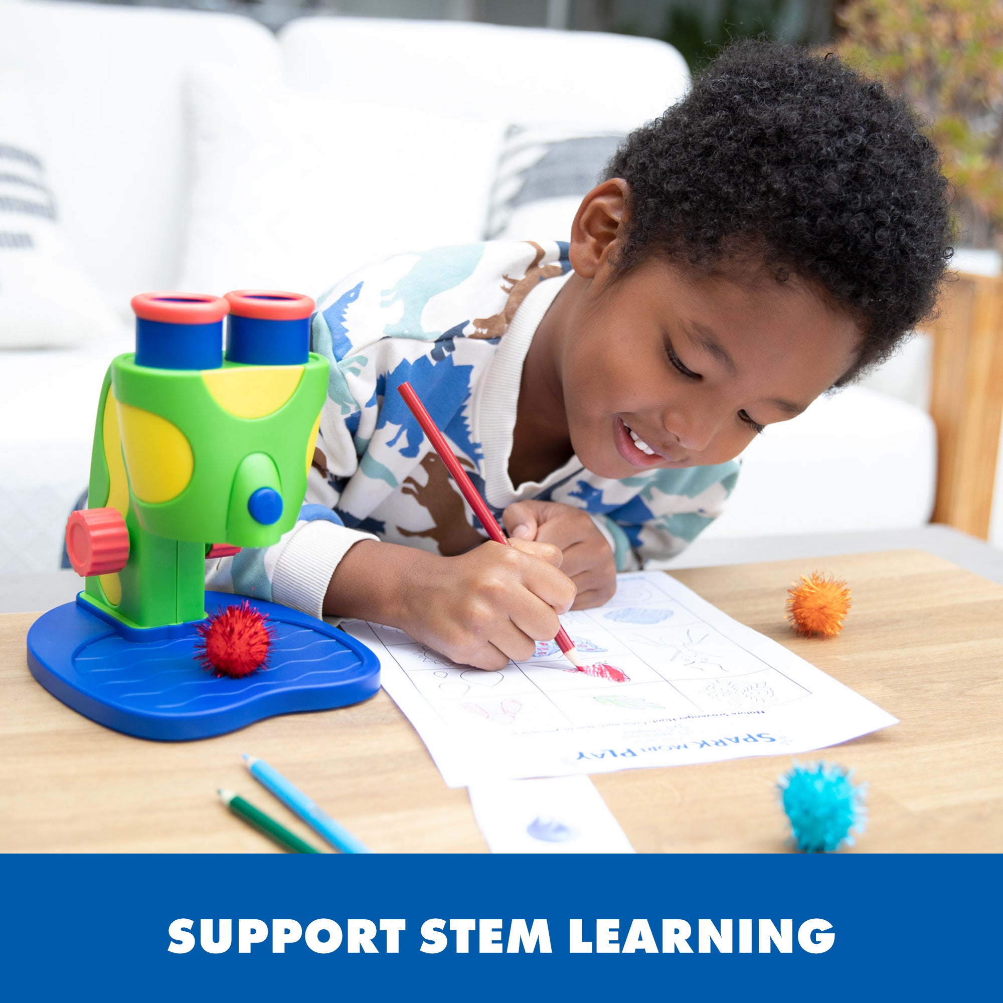 Learning Resources GeoSafari Jr. My First Microscope, Kids' Beginner Science Tool with LED Light & Easy Focus, Preschool STEM Learning, Ages 3+