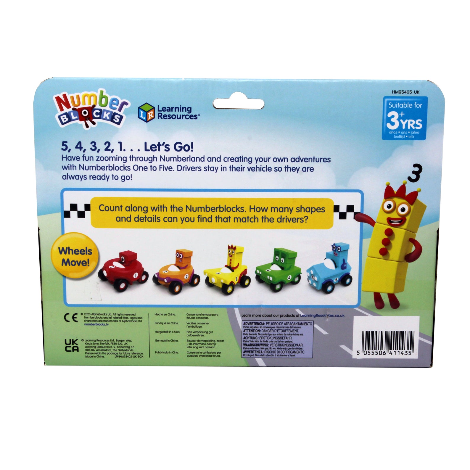 Learning Resources Numberblocks Mini Vehicles Set, 5 Car Pack, Numberblocks Gifts, Vehicles have Rolling Wheels, Learn to Count from 1-5, Ages 3+