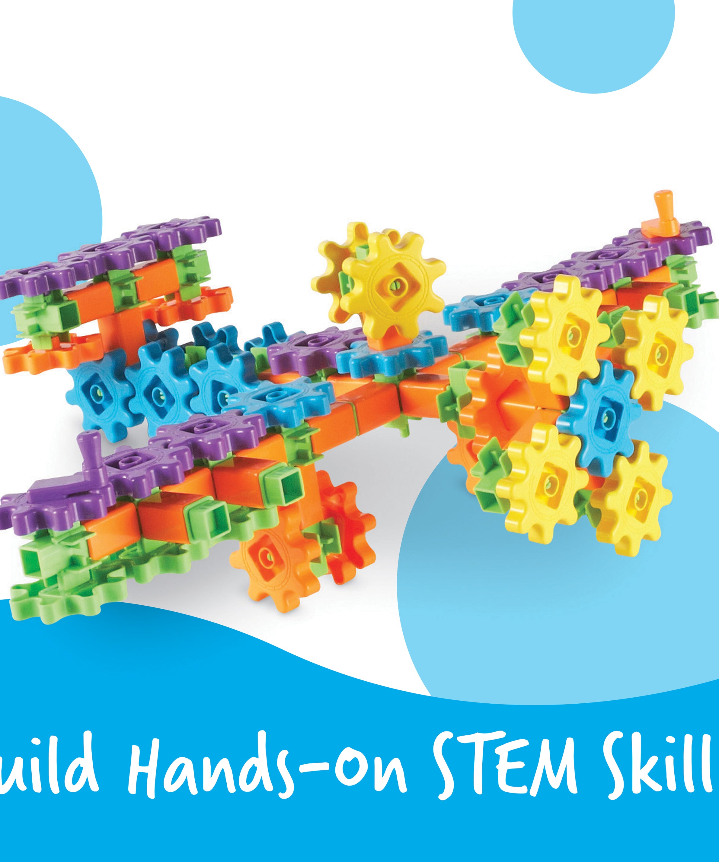 Learning Resources Gears! Gears! Gears! Super Building Set (Set of 150), Hands-On Creativity, Fine Motor Skills Development