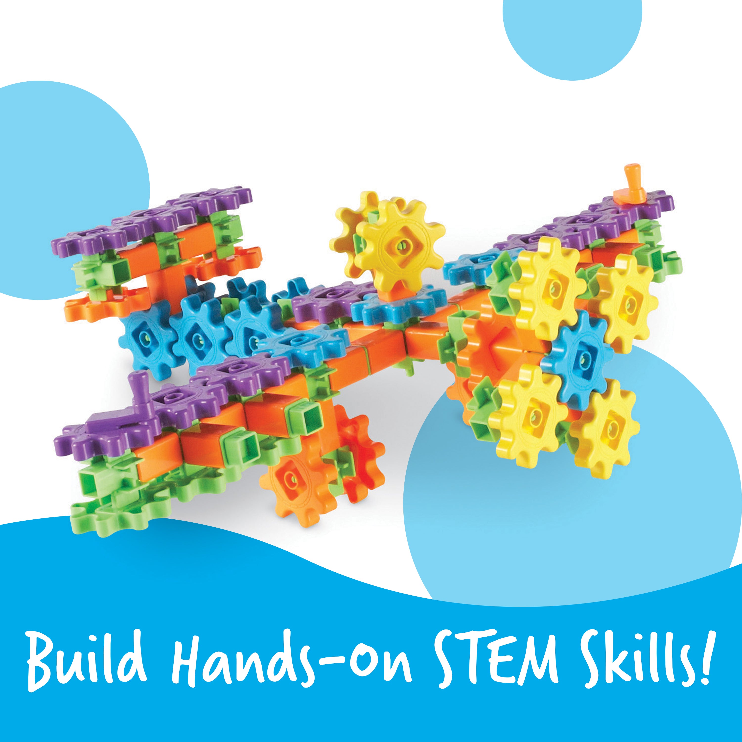 Learning Resources Gears! Gears! Gears! Super Building Set (Set of 150), Hands-On Creativity, Fine Motor Skills Development