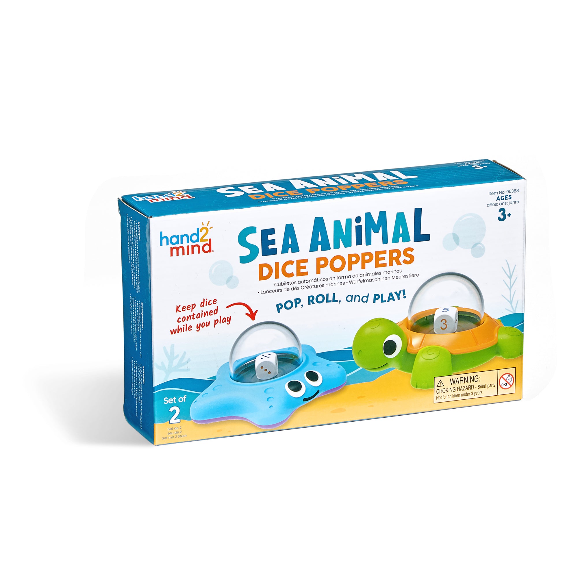 Learning Resources Sea Animal Dice Poppers, 2-Piece Set for Early Math and Counting Activities, Ages 3+