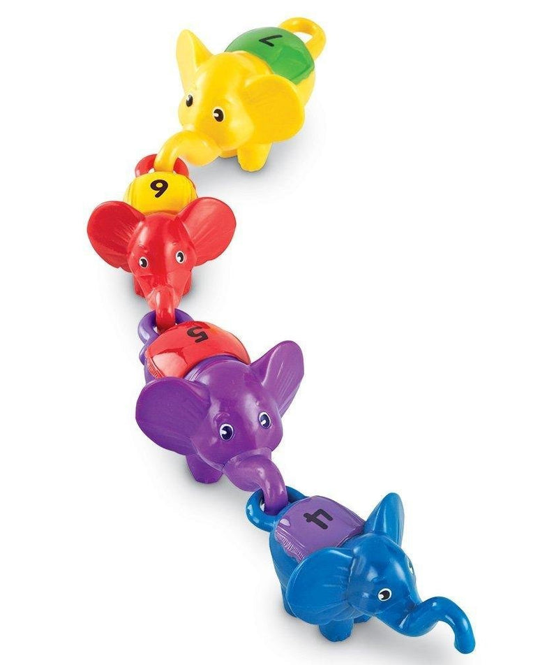Learning Resources Snap 'n' Learn Counting Elephants, Set of 10 Educational Linking Elephants for Number & Colour Recognition, Fine Motor Skills Toy for Toddlers, Ages 2+