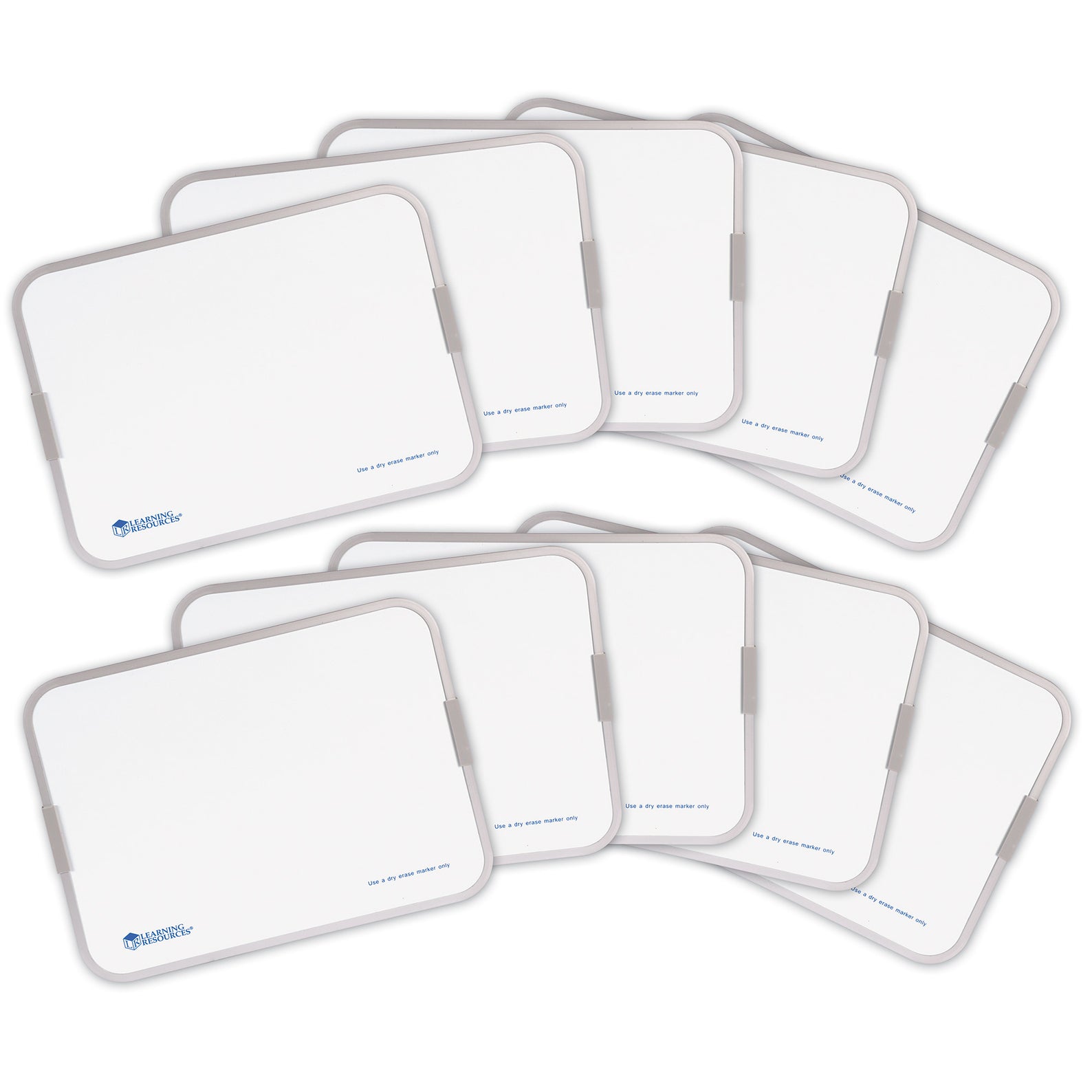 Learning Resources Magnetic Double-Sided Dry-Erase Boards (Set of 10), Magnetic, Wipe Clean, Ideal for Independent Learning, Classroom Activities, Ages 3-13