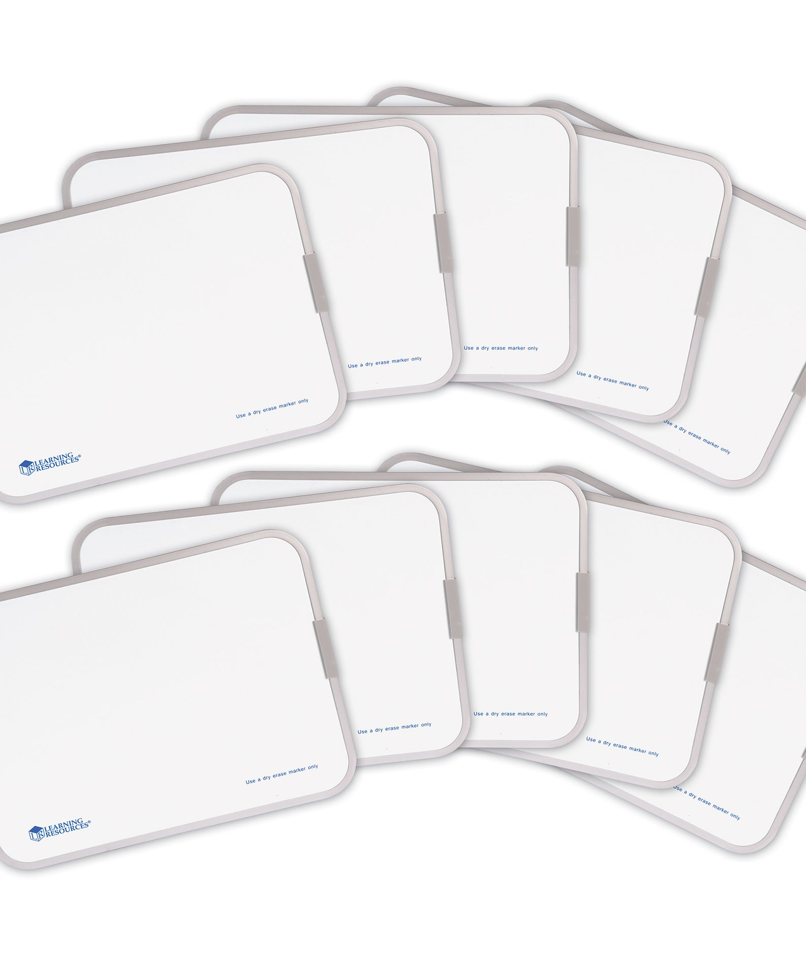 Learning Resources Magnetic Double-Sided Dry-Erase Boards (Set of 10), Magnetic, Wipe Clean, Ideal for Independent Learning, Classroom Activities, Ages 3-13
