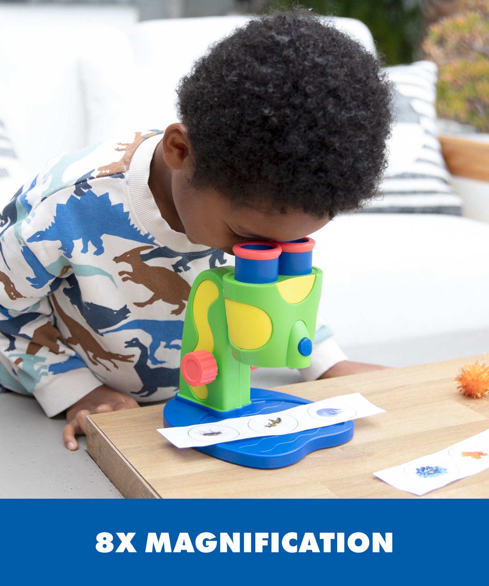 Learning Resources GeoSafari Jr. My First Microscope, Kids' Beginner Science Tool with LED Light & Easy Focus, Preschool STEM Learning, Ages 3+