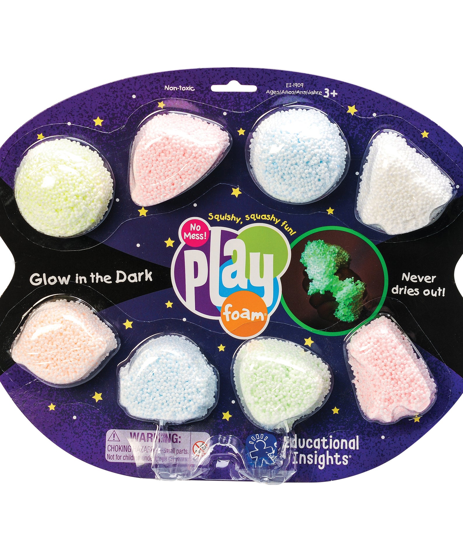Learning Resources Playfoam Glow-in-the-Dark 8-Pack, Mess-Free Sensory Play Foam, Never Dries Out, Glows in the Dark for Creative Fun