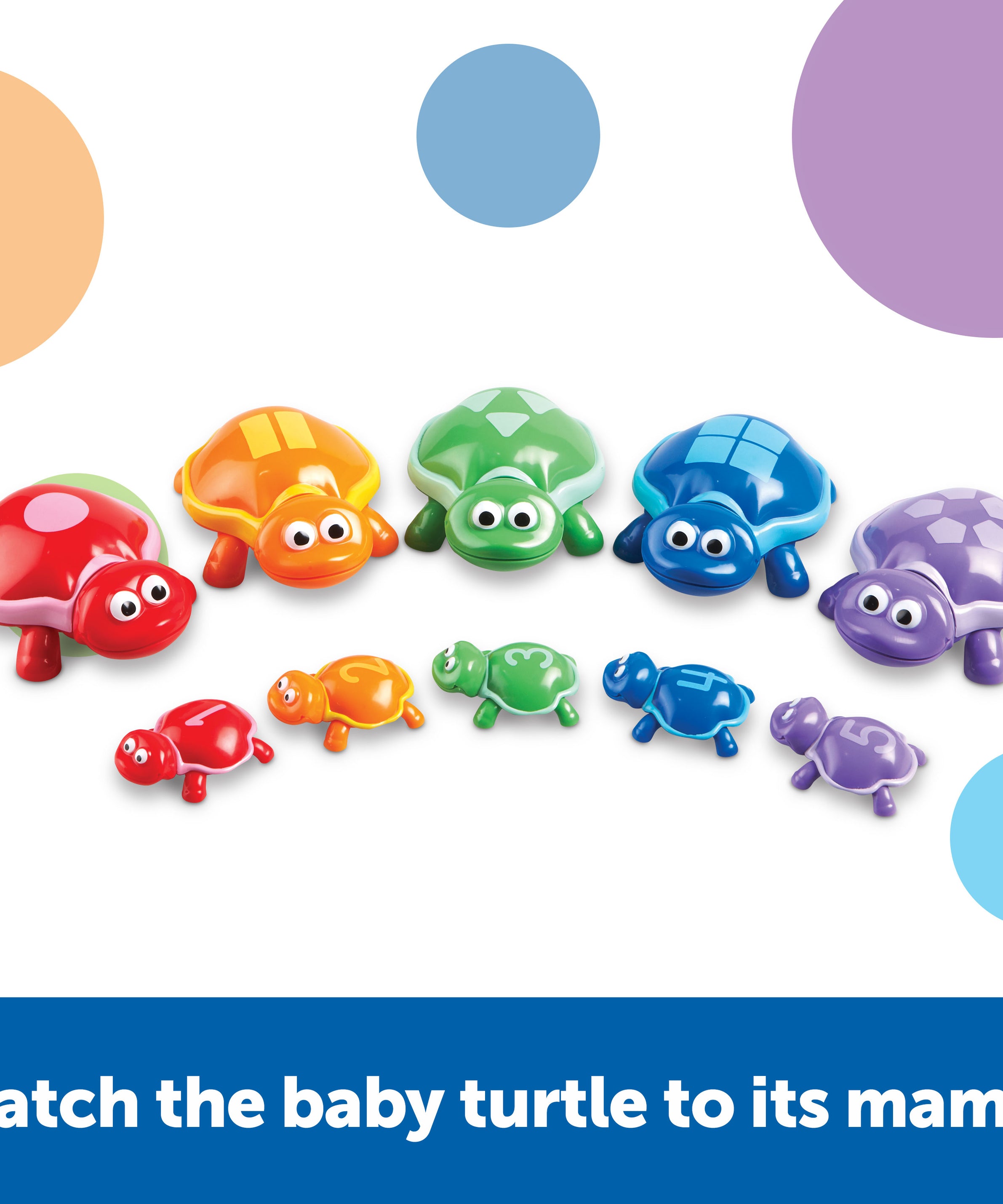 Learning Resources Snap-n-Learn Number Turtles, Early Maths Learning Toy for Number, Shape Recognition, and Fine Motor Skills, Ages 2+