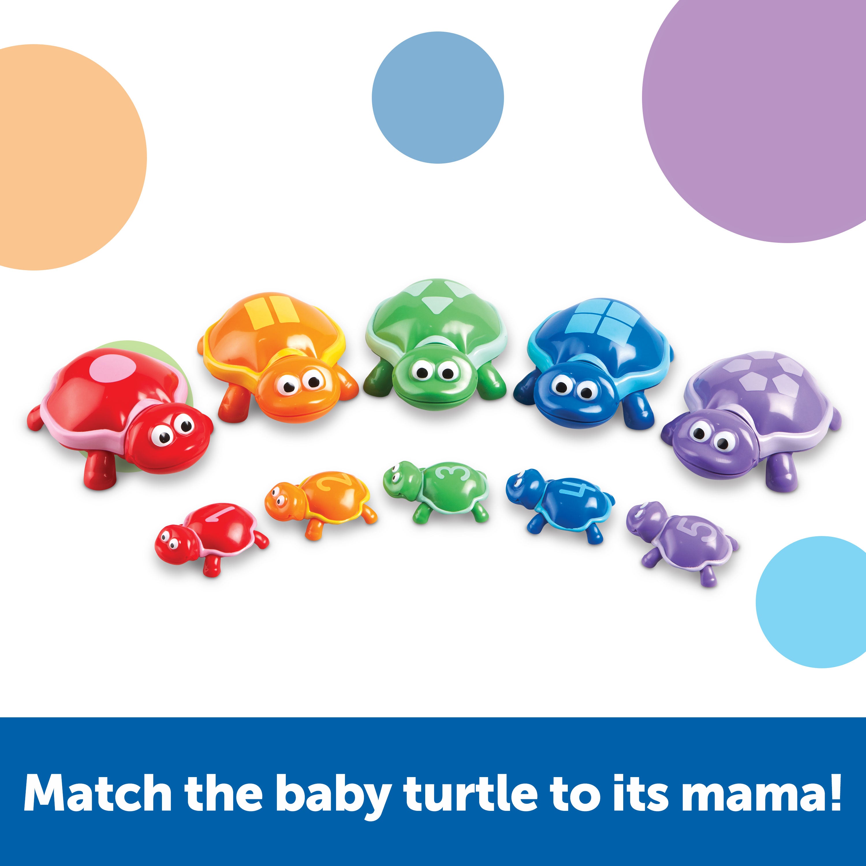 Learning Resources Snap-n-Learn Number Turtles, Early Maths Learning Toy for Number, Shape Recognition, and Fine Motor Skills, Ages 2+