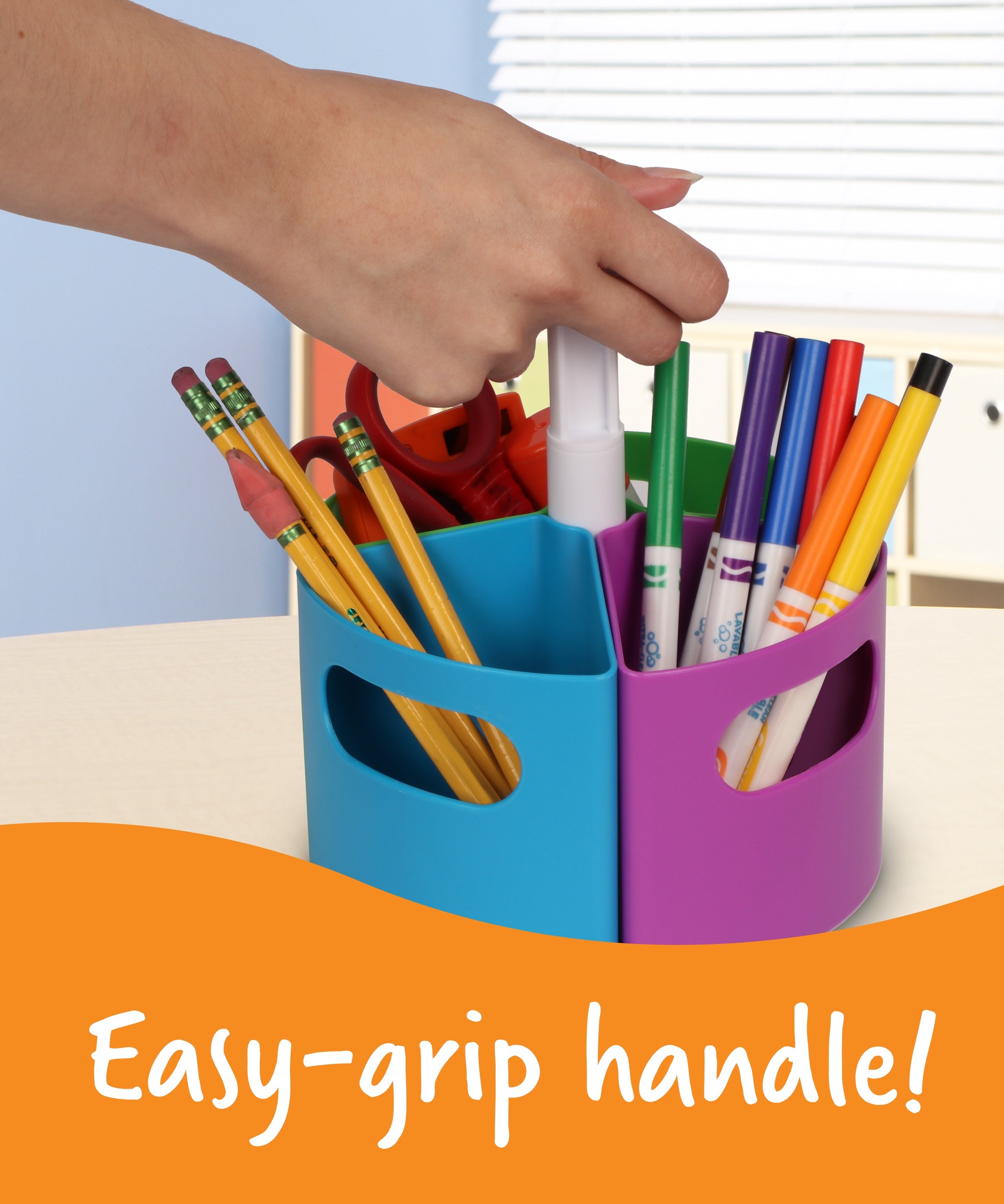Learning Resources Create-a-Space Mini-Center, Compact Storage Organizer for Pens, Markers, and Office Essentials, Easy-Carry Handle, Perfect for Home, Office, Classroom, or Maker Space