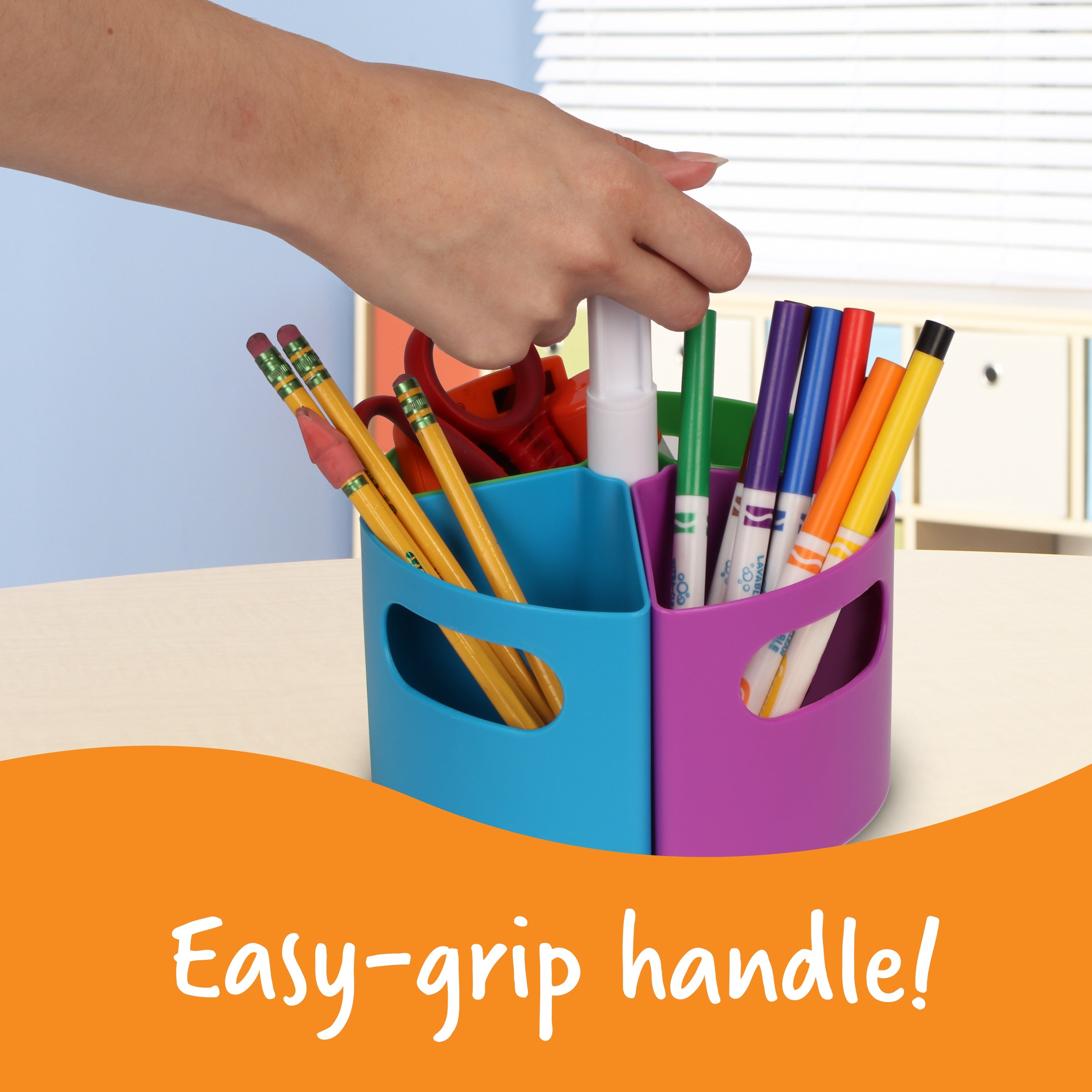 Learning Resources Create-a-Space Mini-Center, Compact Storage Organizer for Pens, Markers, and Office Essentials, Easy-Carry Handle, Perfect for Home, Office, Classroom, or Maker Space
