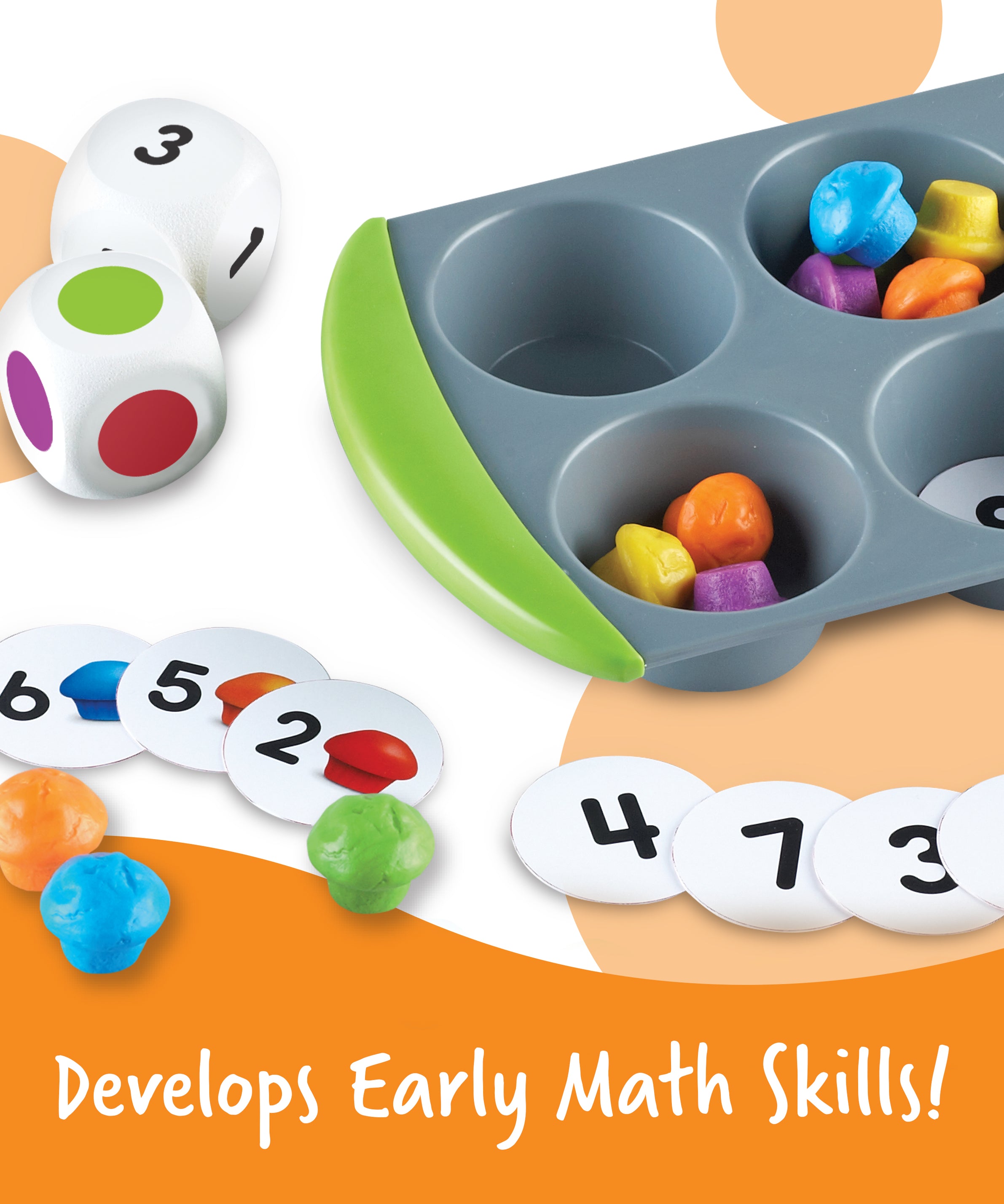 Learning Resources Mini Muffin Match Up, Hands-On Early Maths Activity Set for Colour, Number Recognition, and Fine Motor Skills, Ages 3+