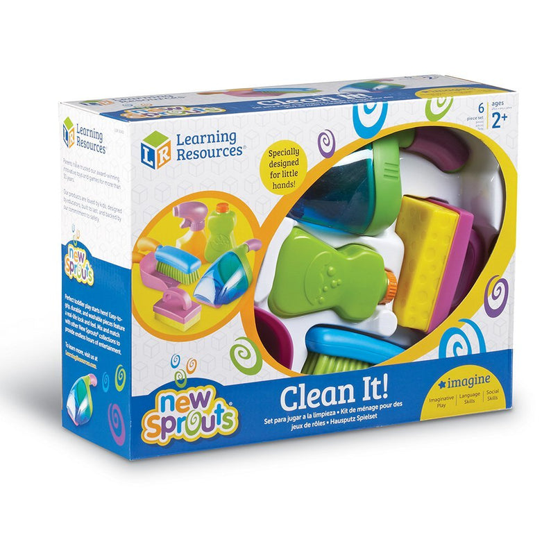 Learning Resources New Sprouts Clean It Pretend Play Cleaning Set for Toddlers Ages 2 Plus