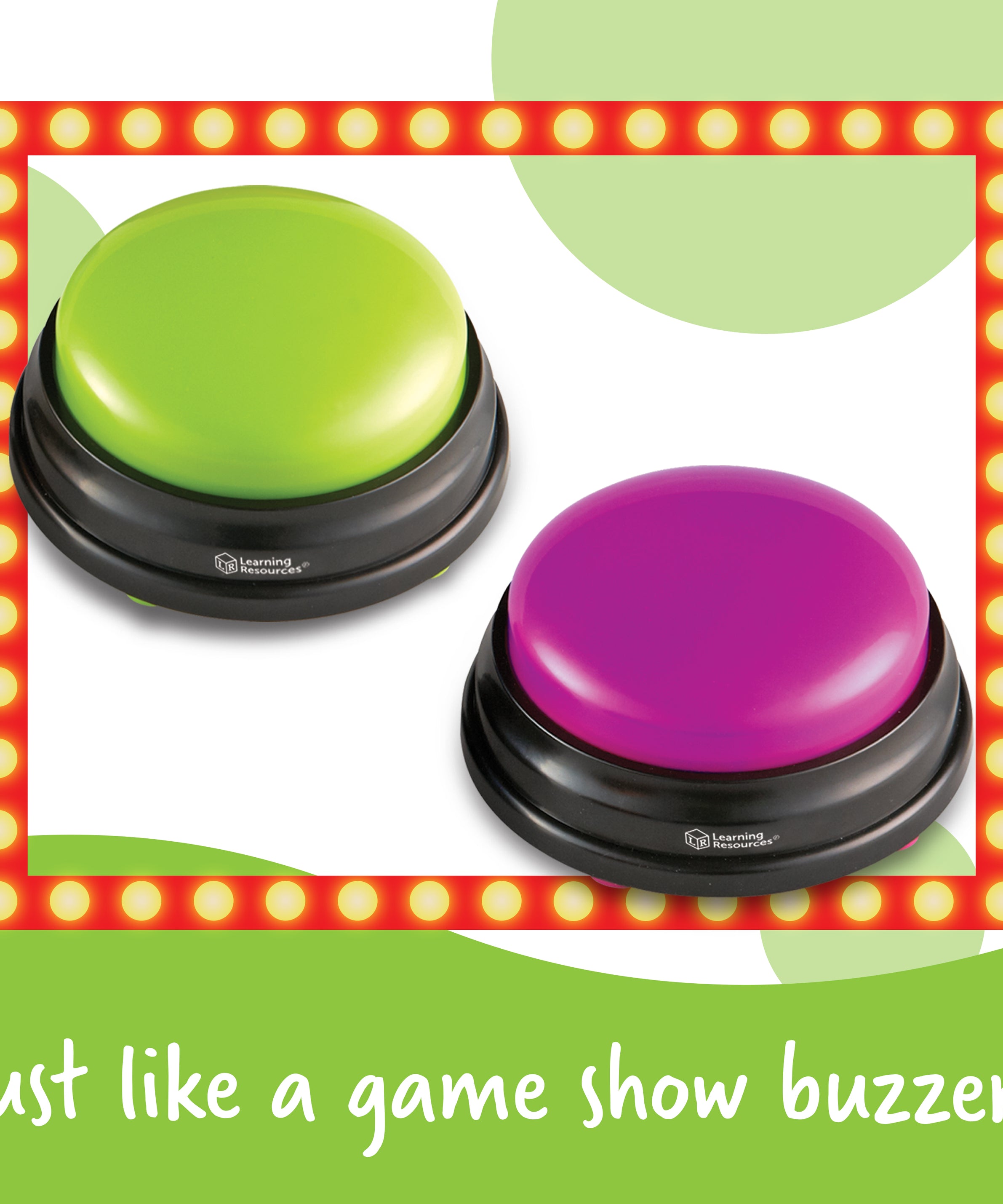 Learning Resources Answer Buzzers (Set of 4), Fun Game Show Style Response Buzzers with 4 Distinct Sounds for Classroom or Home Learning (Ages 3+)